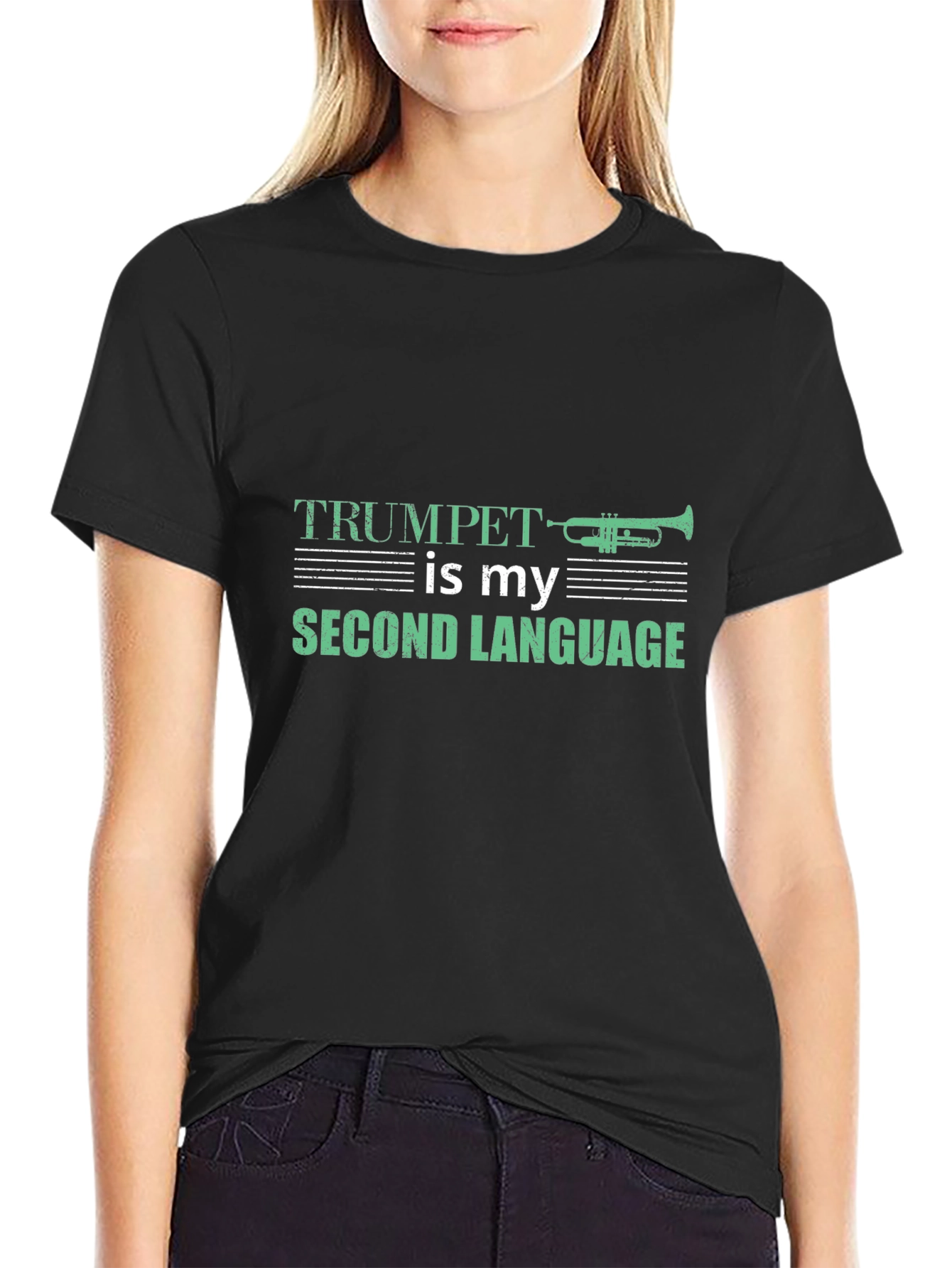 Trumpet is My Second Language Graphic Tee