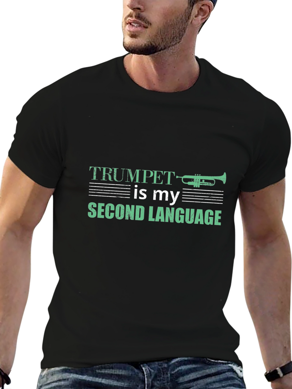 Trumpet is My Second Language Graphic Tee