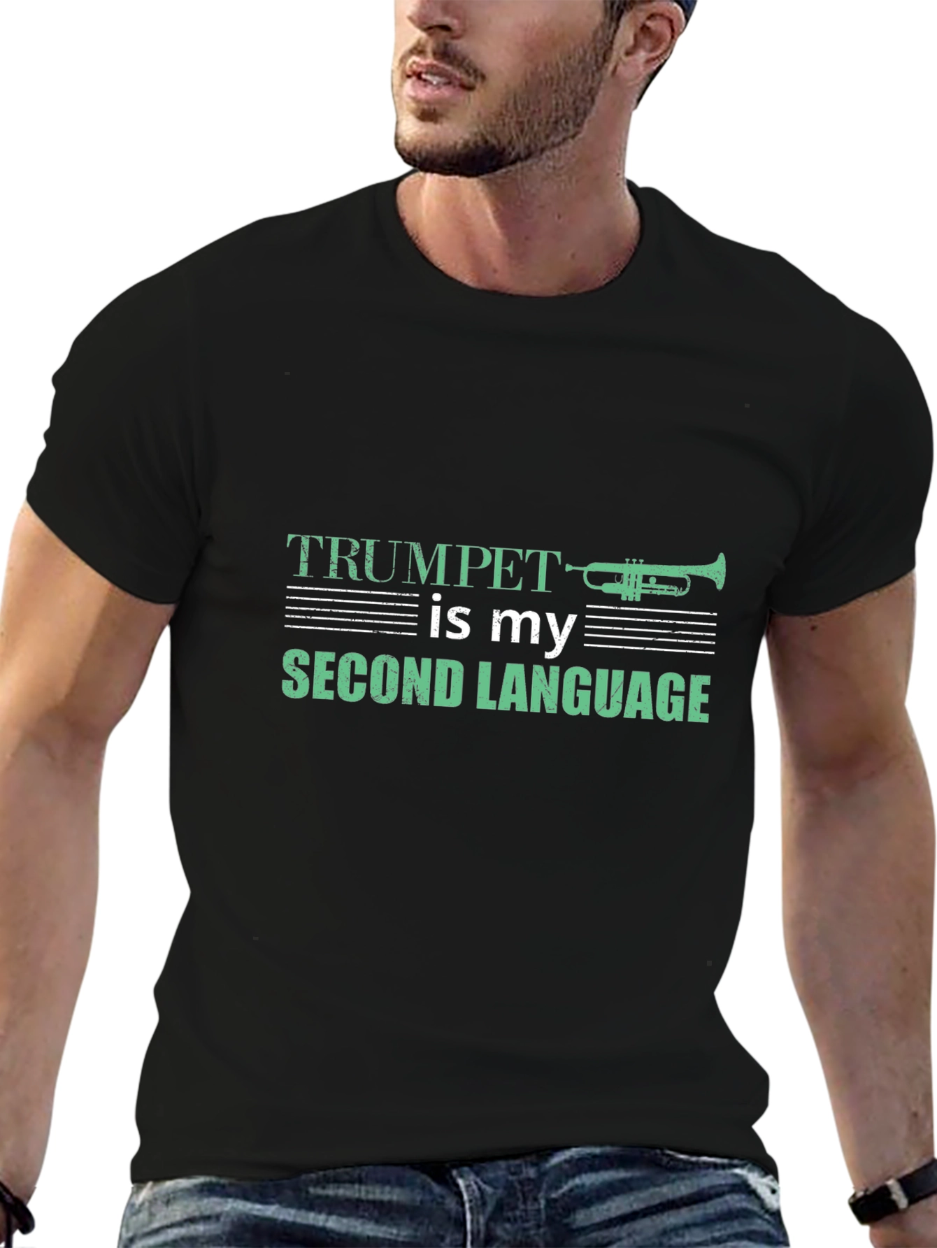 Trumpet is My Second Language Graphic Tee