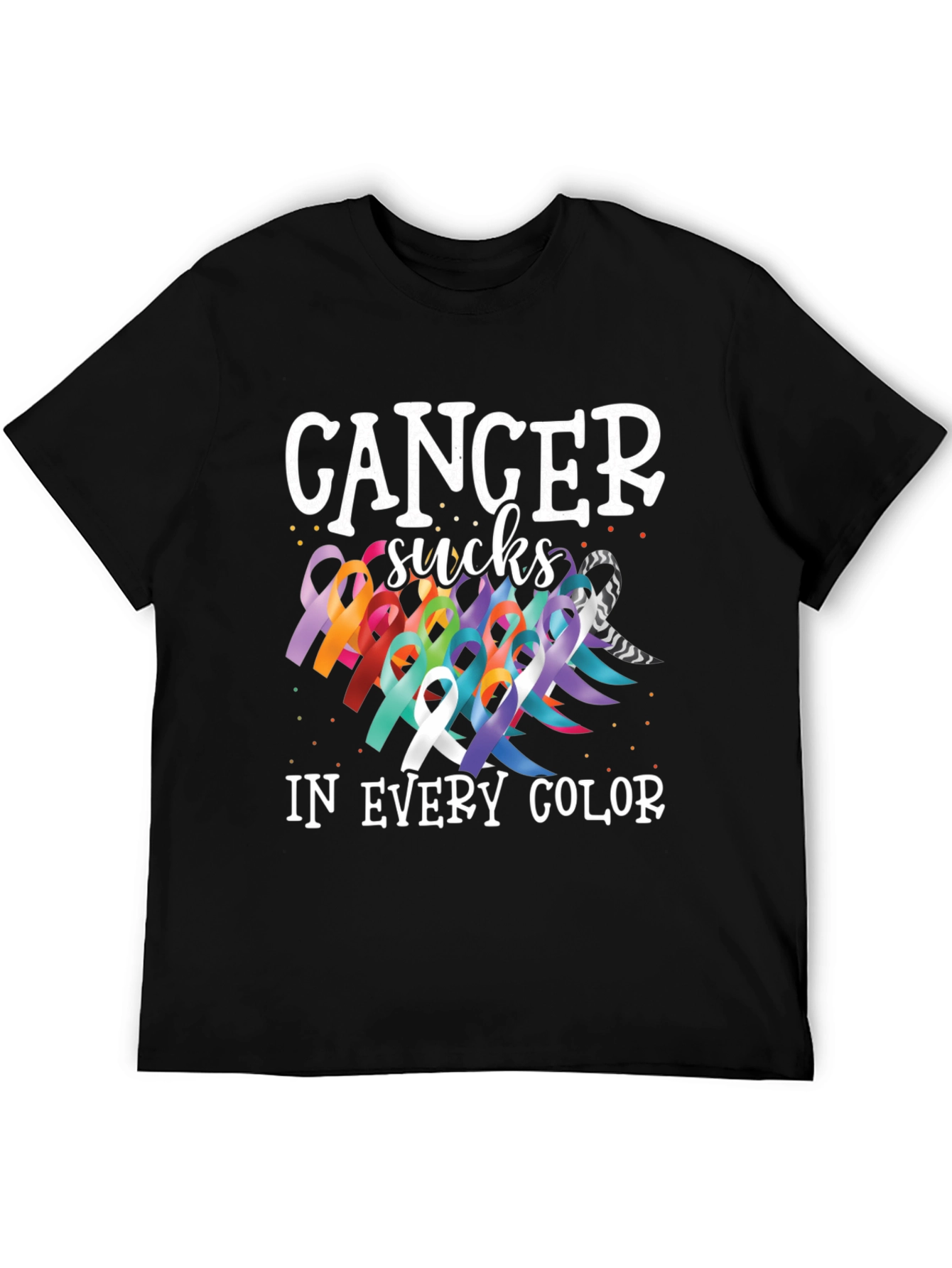 Cancer Sucks in Every Color Awareness T-Shirt