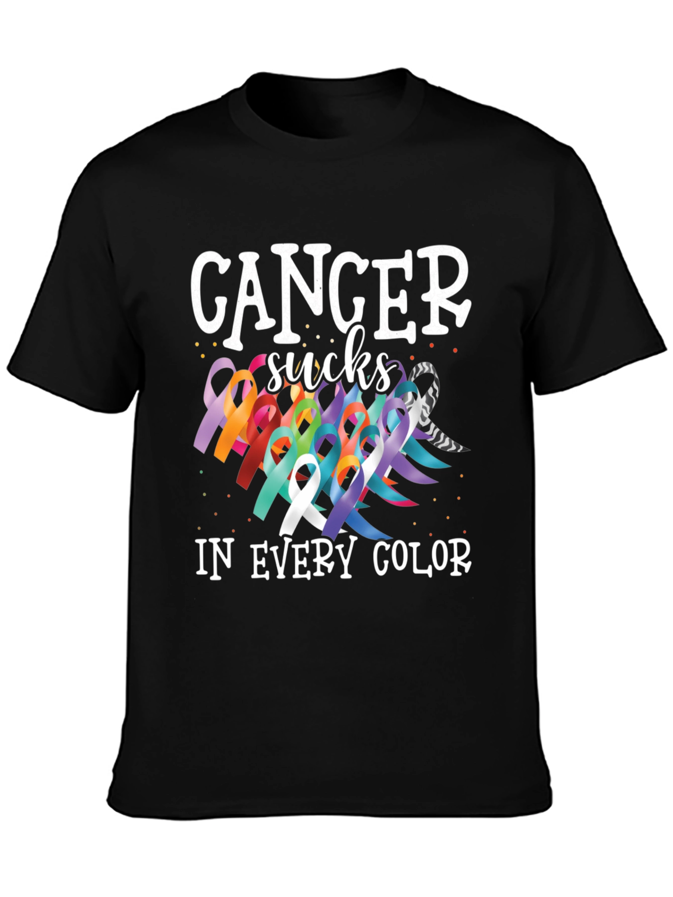Cancer Sucks in Every Color Awareness T-Shirt