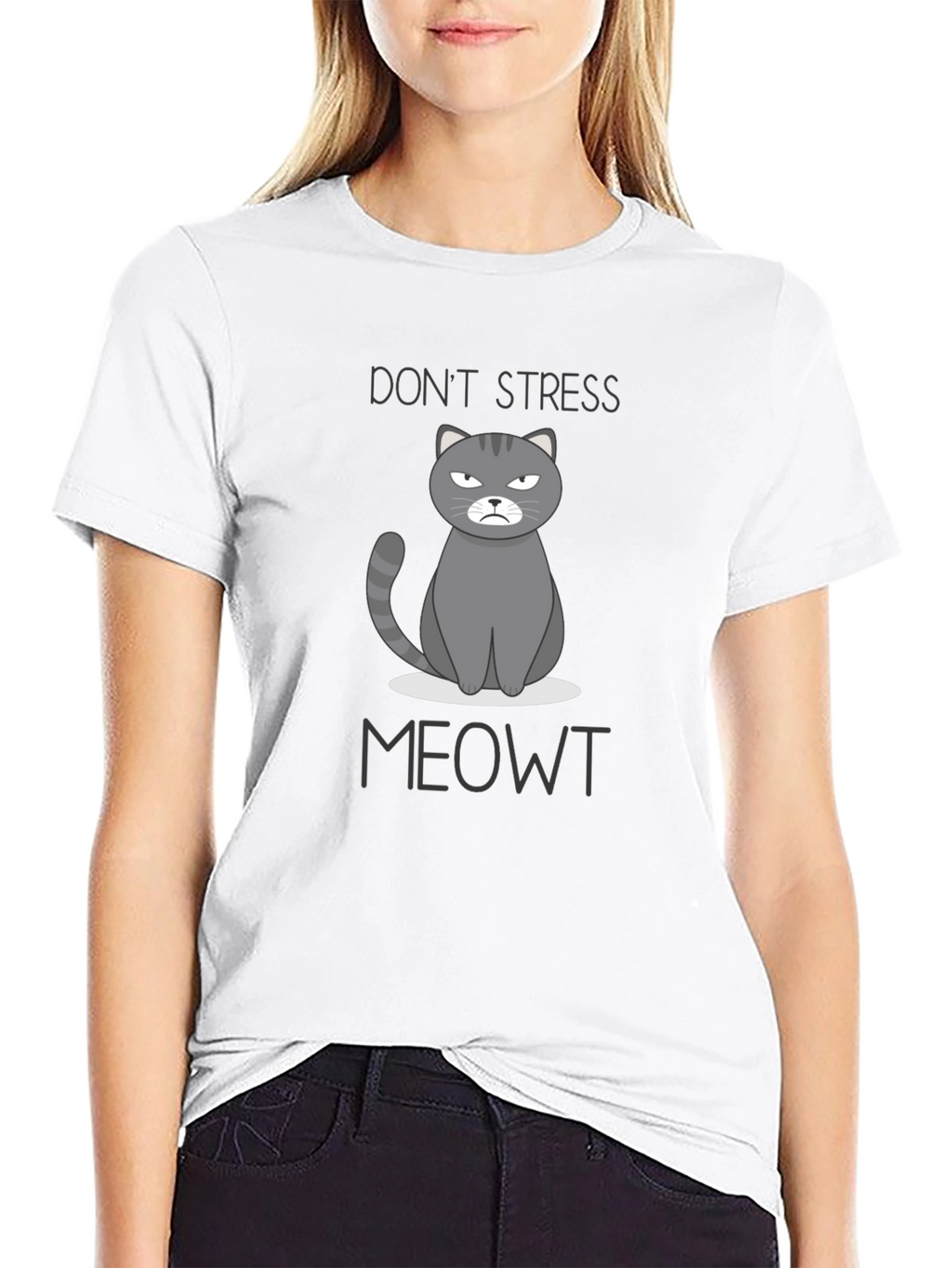 Dont Stress Meowt Funny Cat Graphic T-Shirt