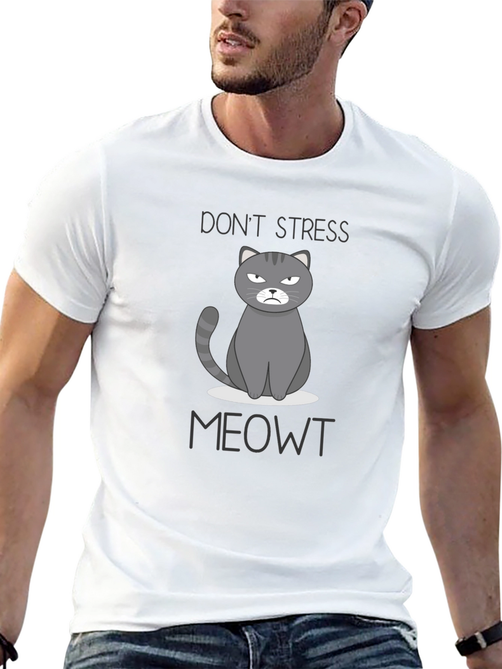 Dont Stress Meowt Funny Cat Graphic T-Shirt