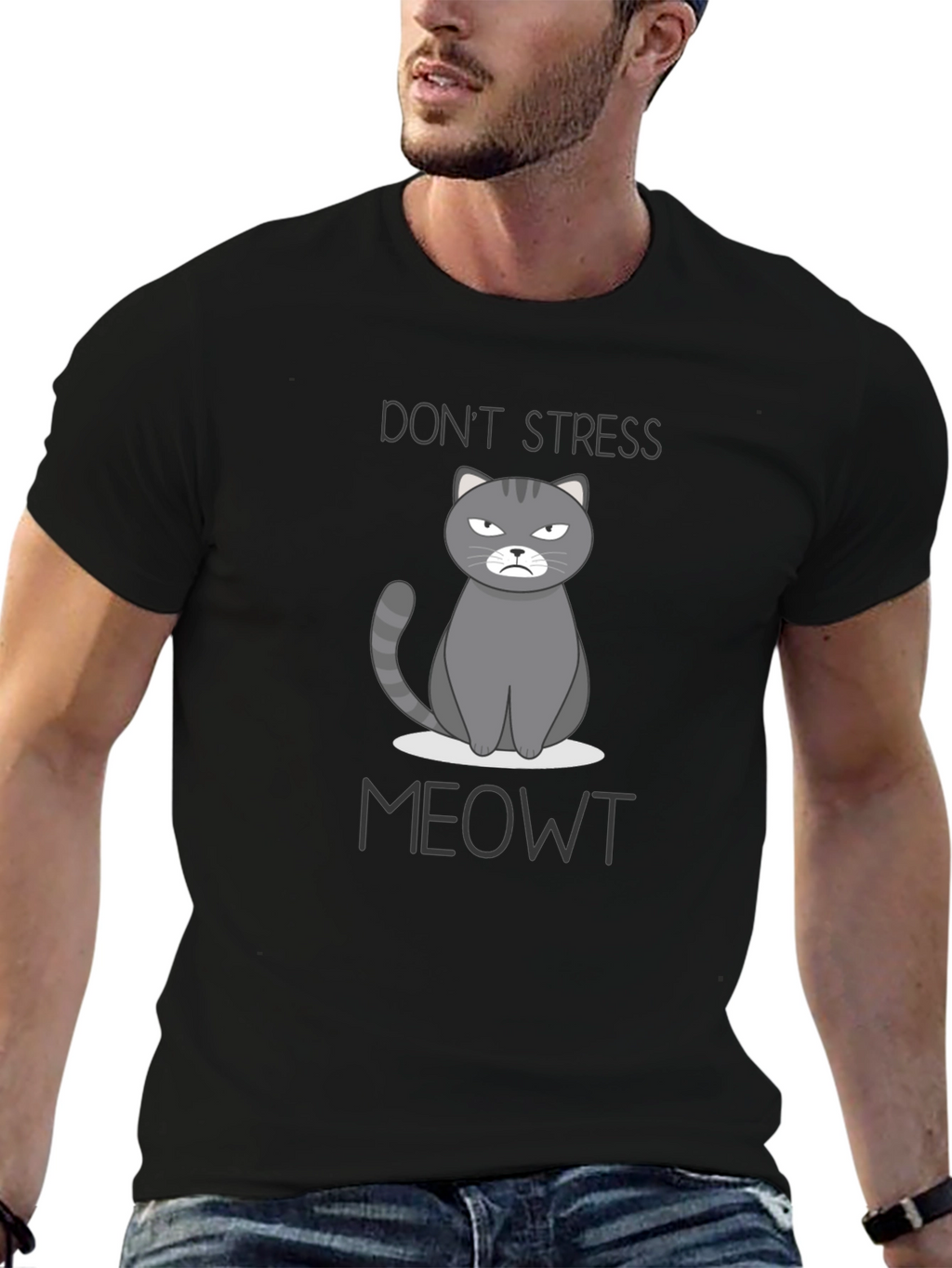 Dont Stress Meowt Funny Cat Graphic T-Shirt