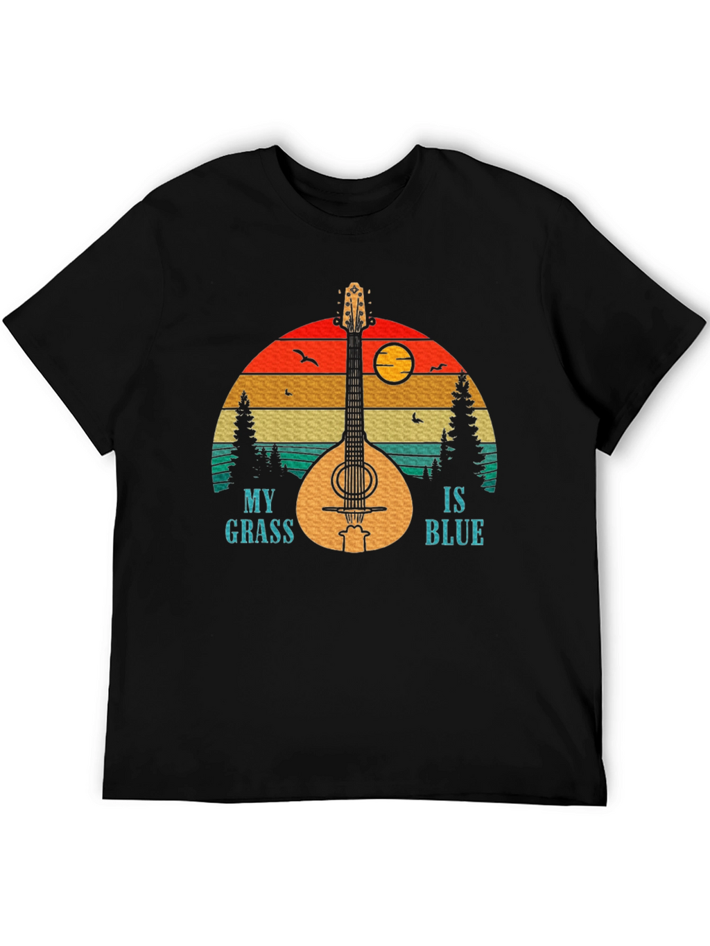 My Grass Is Blue Mandolin Sunset T-Shirt