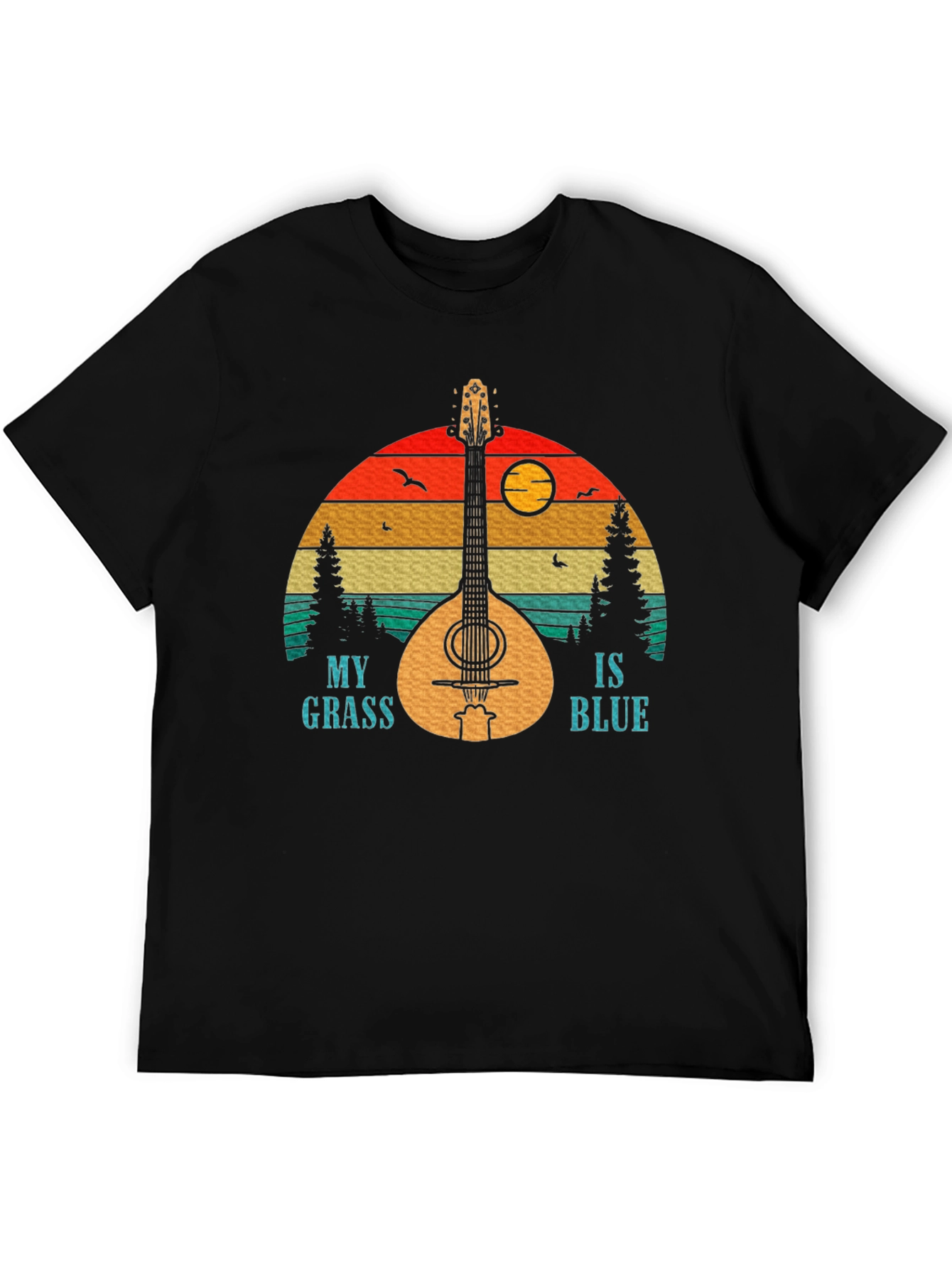 My Grass Is Blue Mandolin Sunset T-Shirt