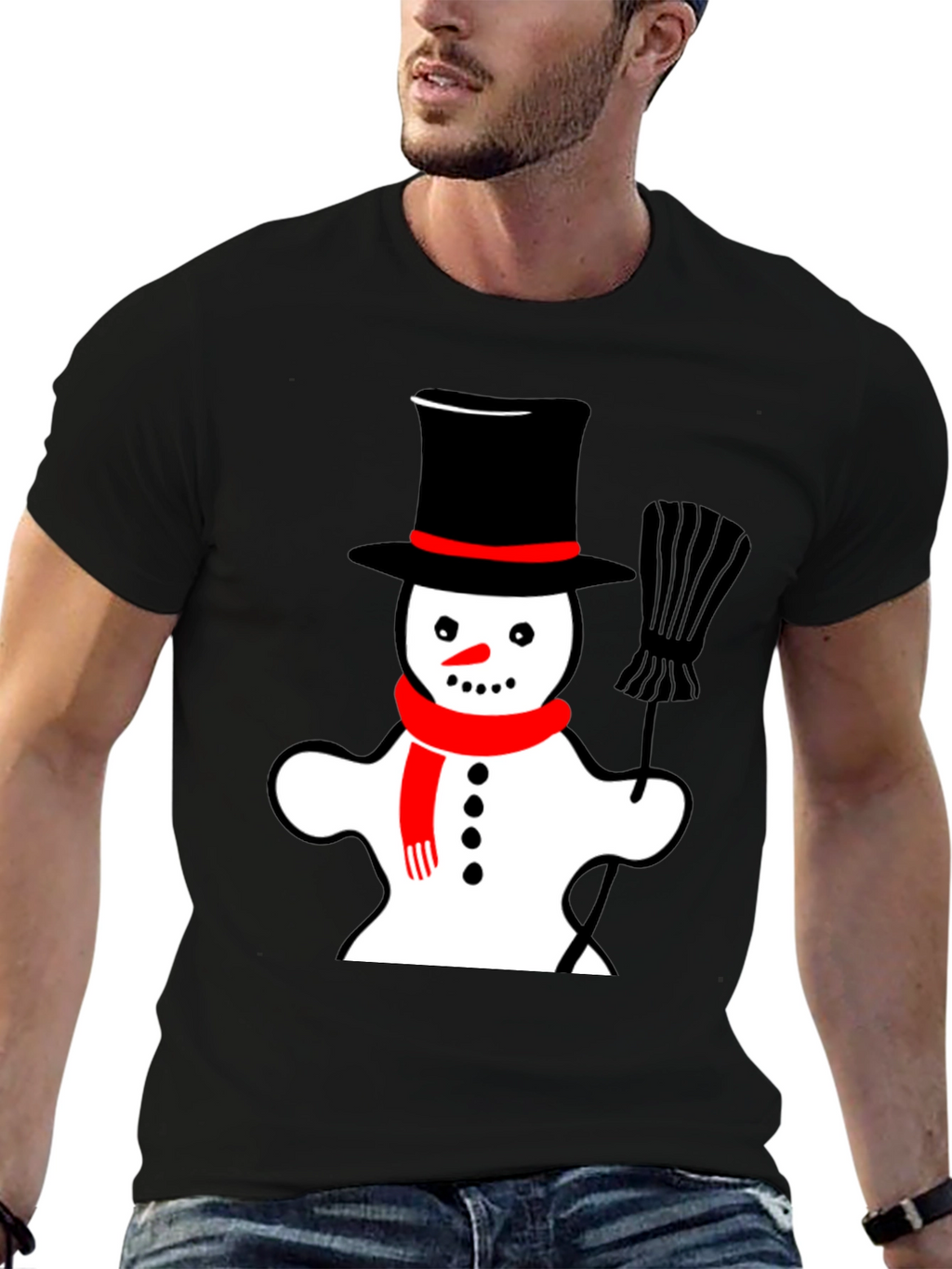 Snowman Graphic Tee - Festive Holiday Style