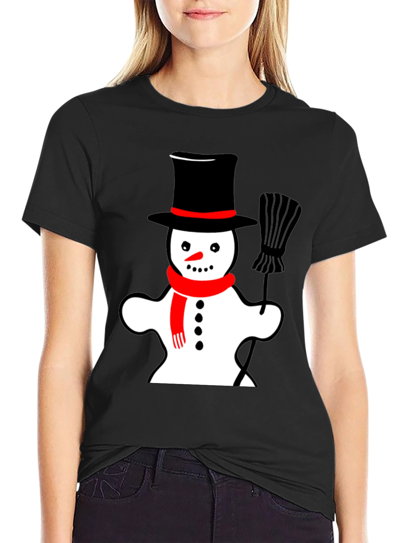 Snowman Graphic Tee - Festive Holiday Style