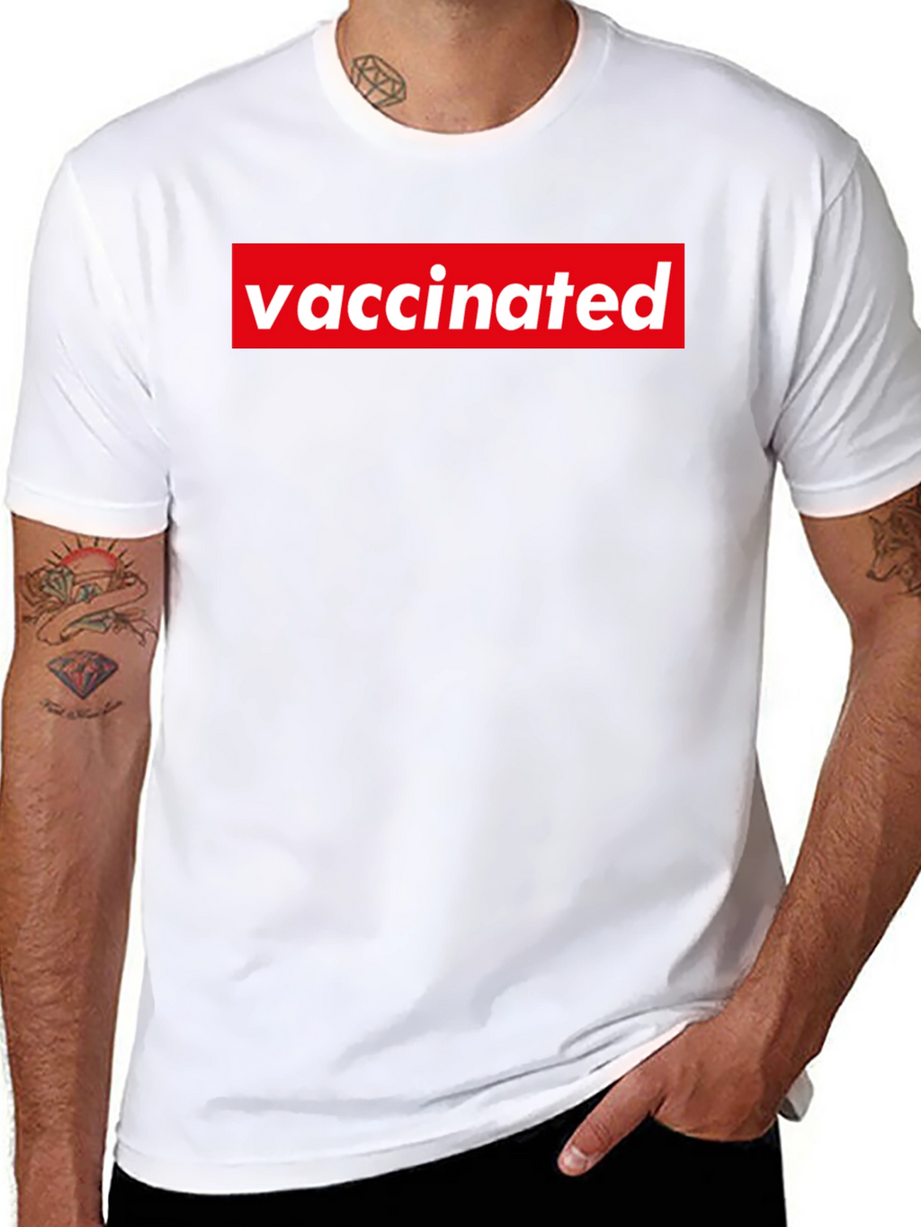 Vaccinated Graphic Tee - Black