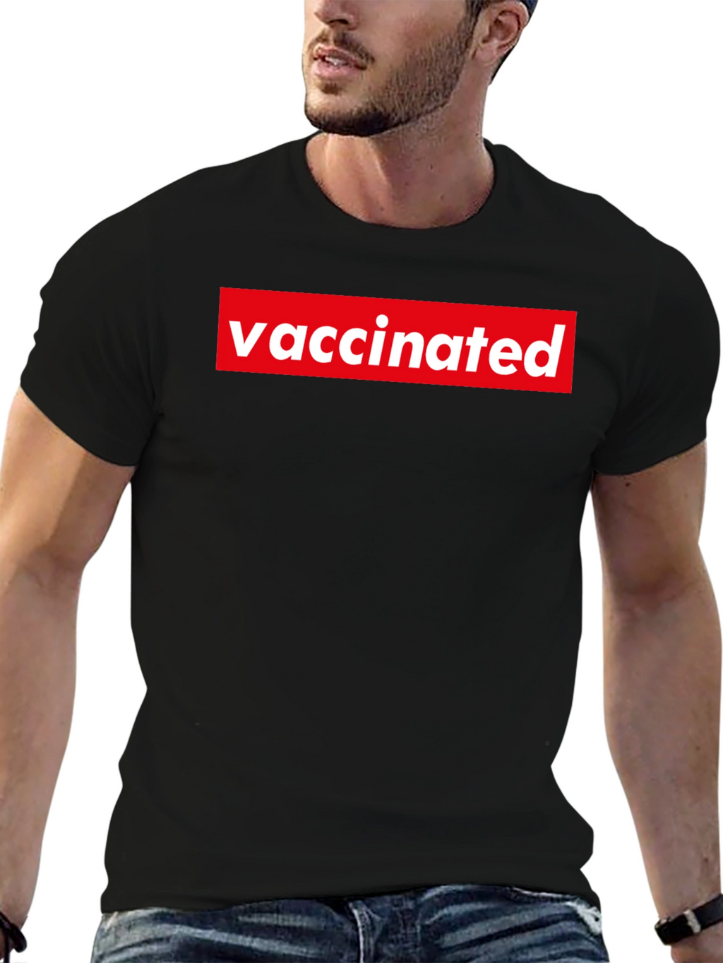 Vaccinated Graphic Tee - Black