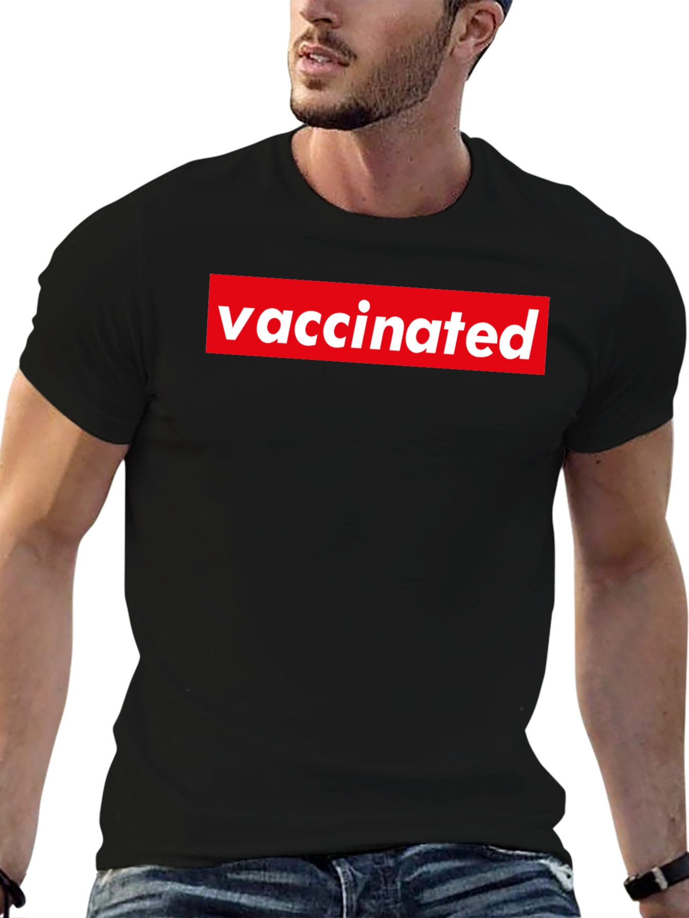 Vaccinated Graphic Tee - Black