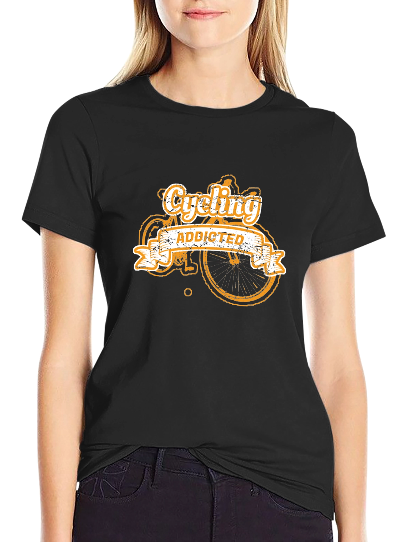 Cycling Addicted T-Shirt - Black