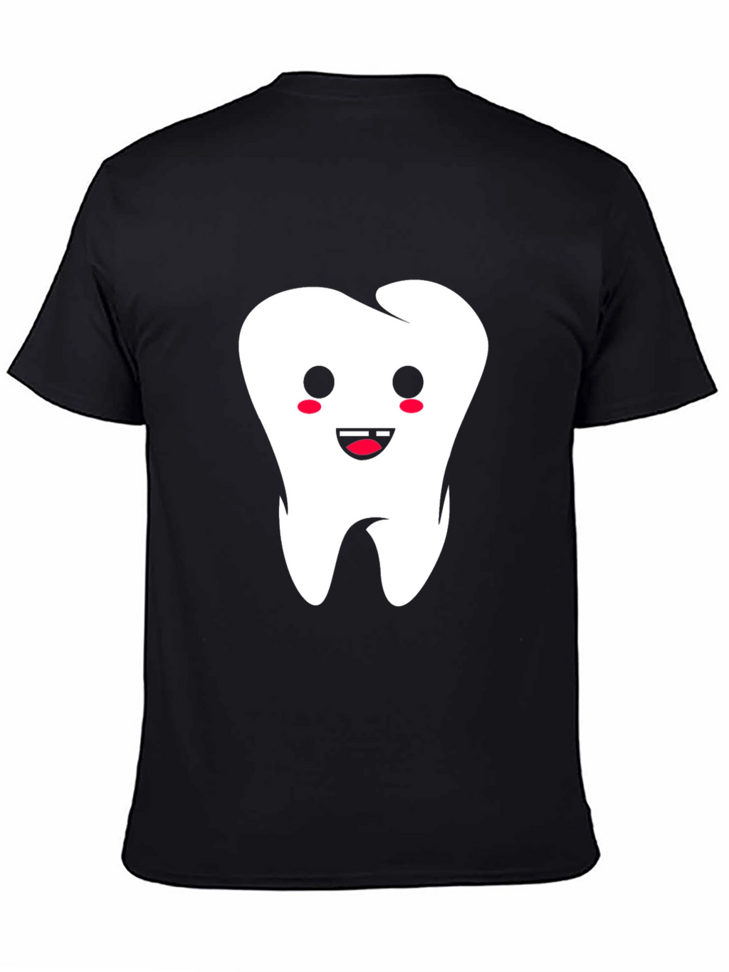 Cute Tooth Graphic Black T-Shirt