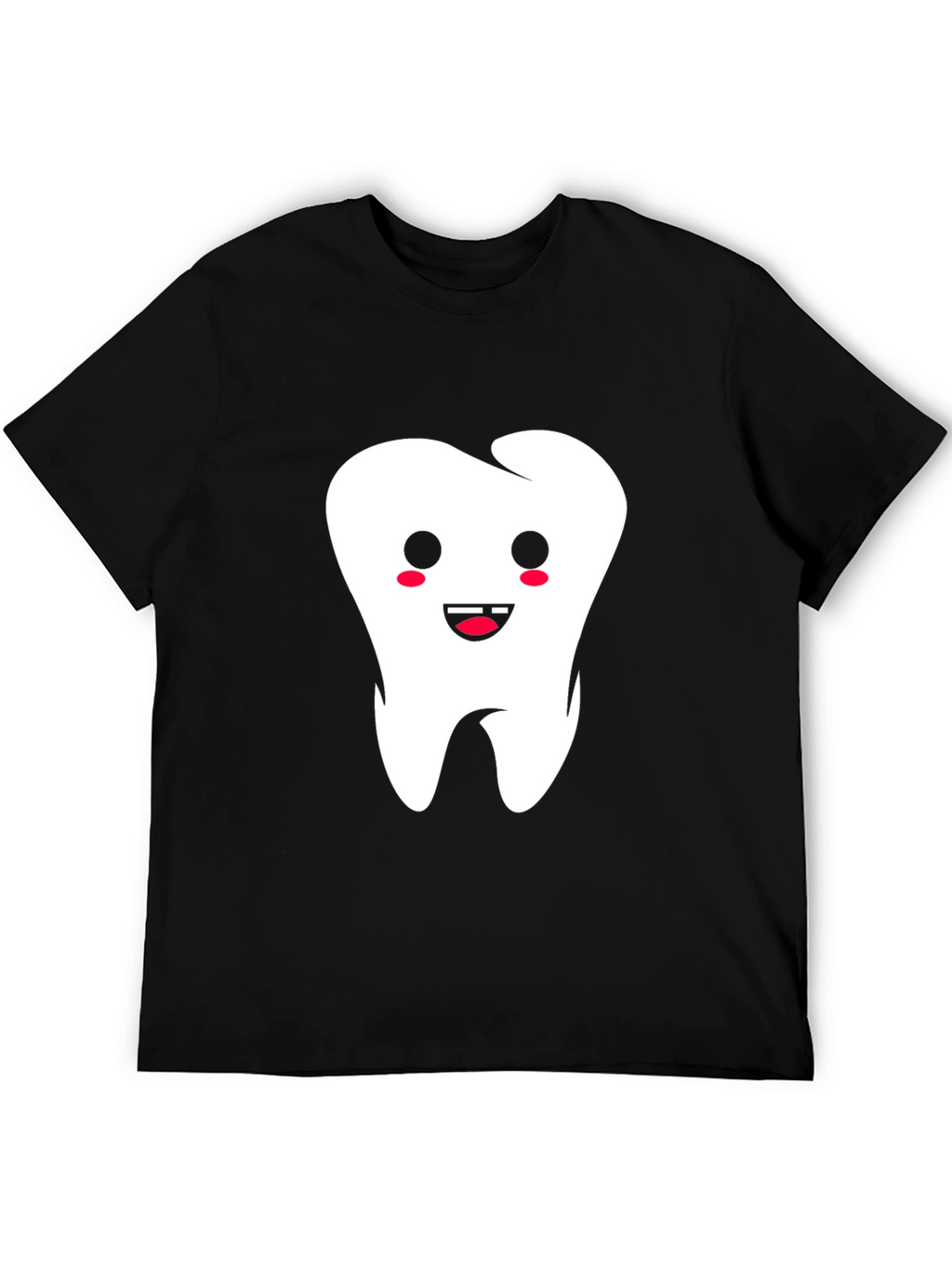 Cute Tooth Graphic Black T-Shirt
