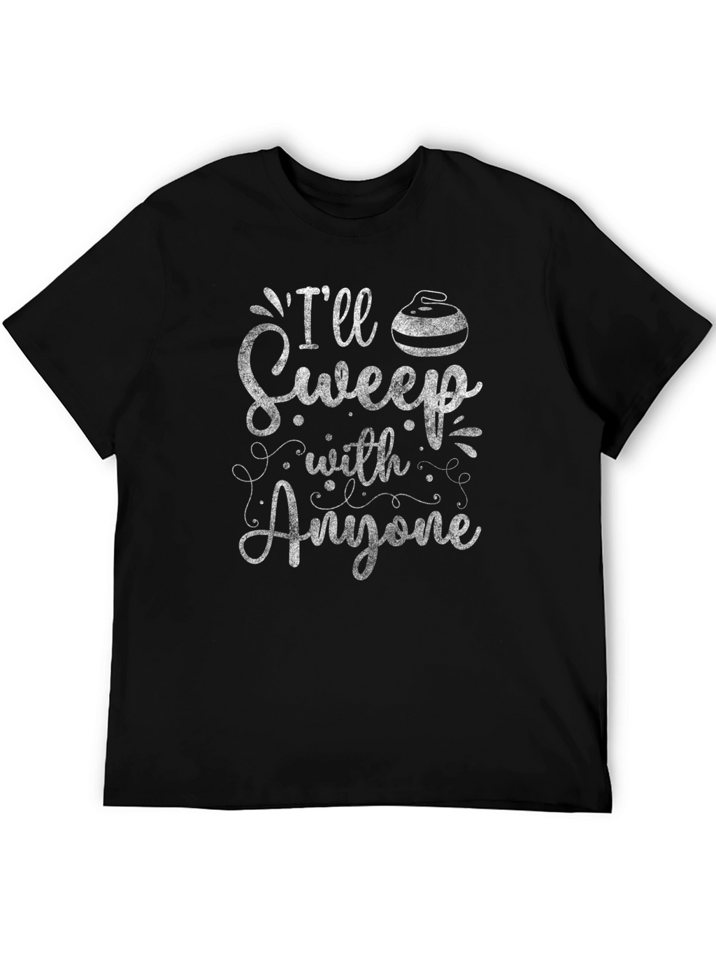 Ill Sweep With Anyone Curling Graphic T-Shirt