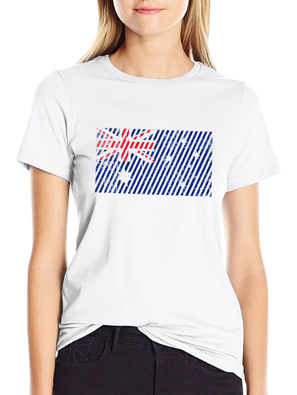 Australian Flag Graphic Print Black T-Shirt