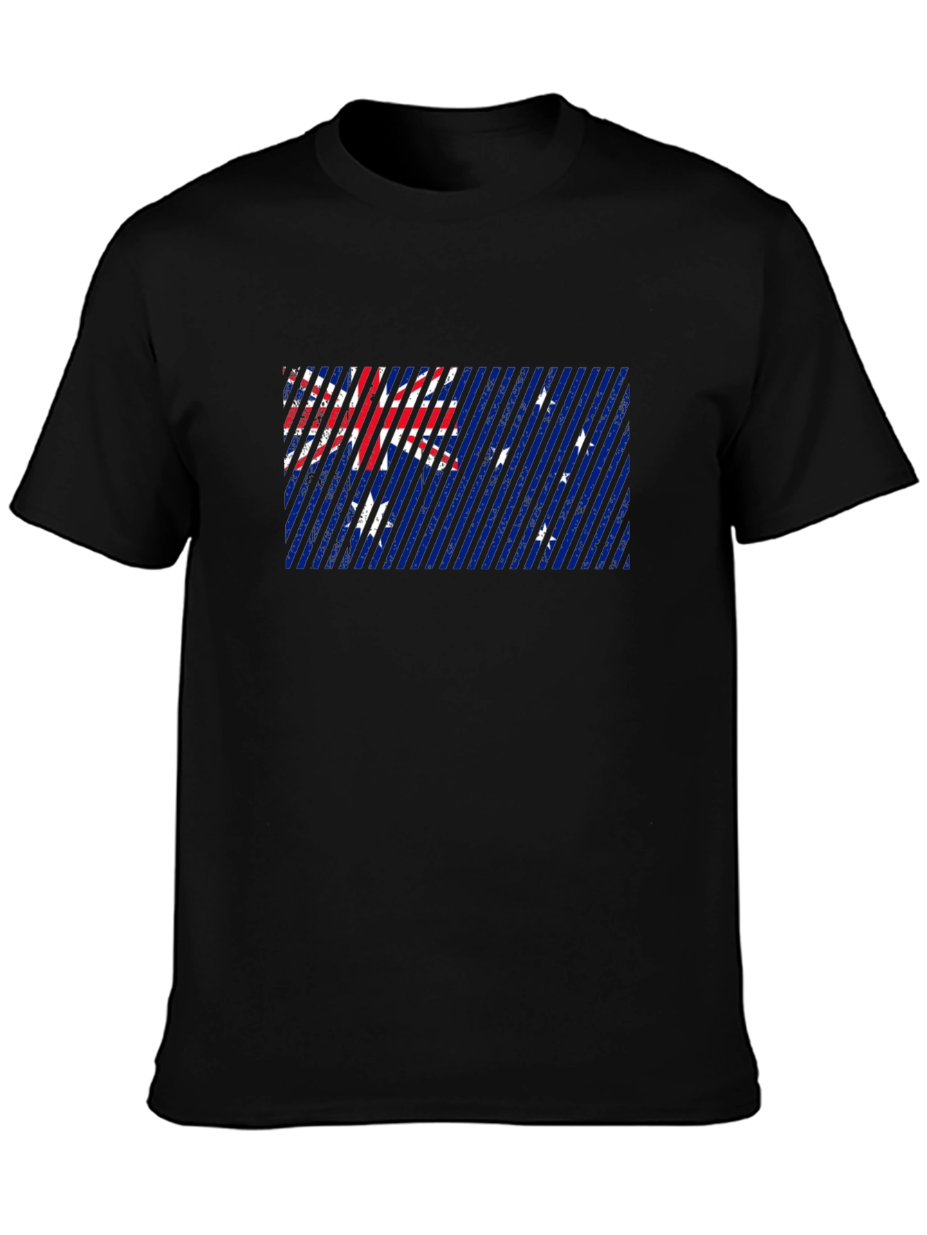 Australian Flag Graphic Print Black T-Shirt