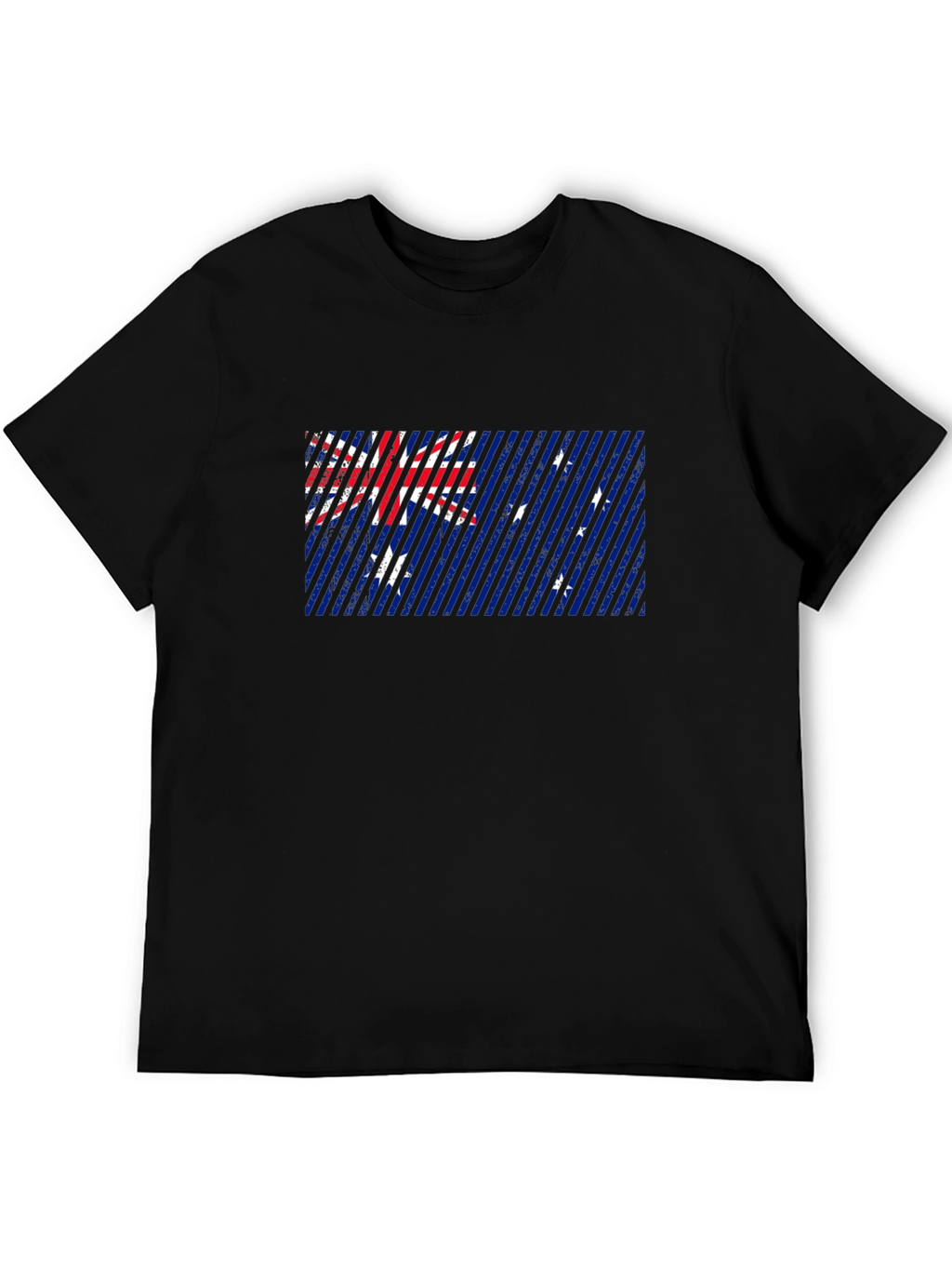 Australian Flag Graphic Print Black T-Shirt