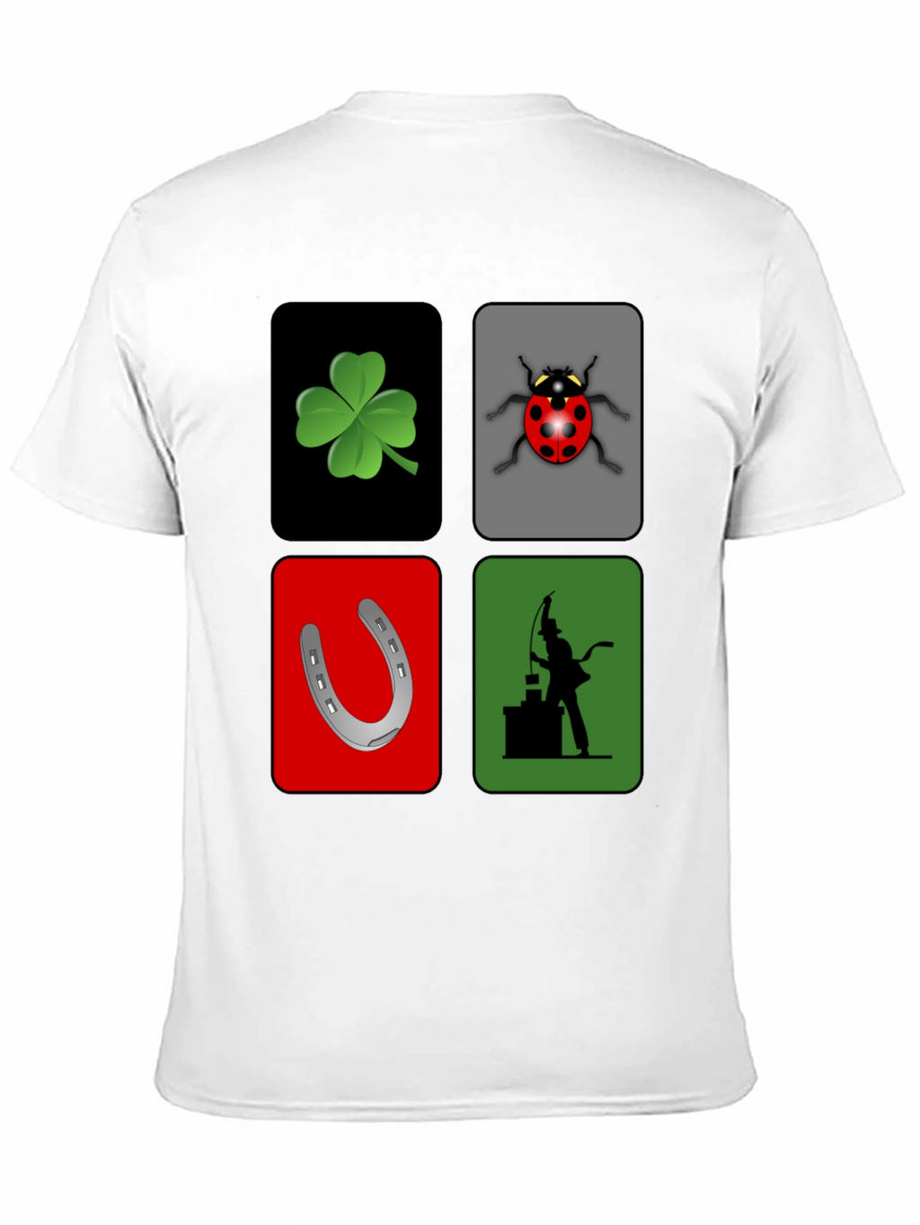 Lucky Charm Graphic T-Shirt - Clover Ladybug Horseshoe