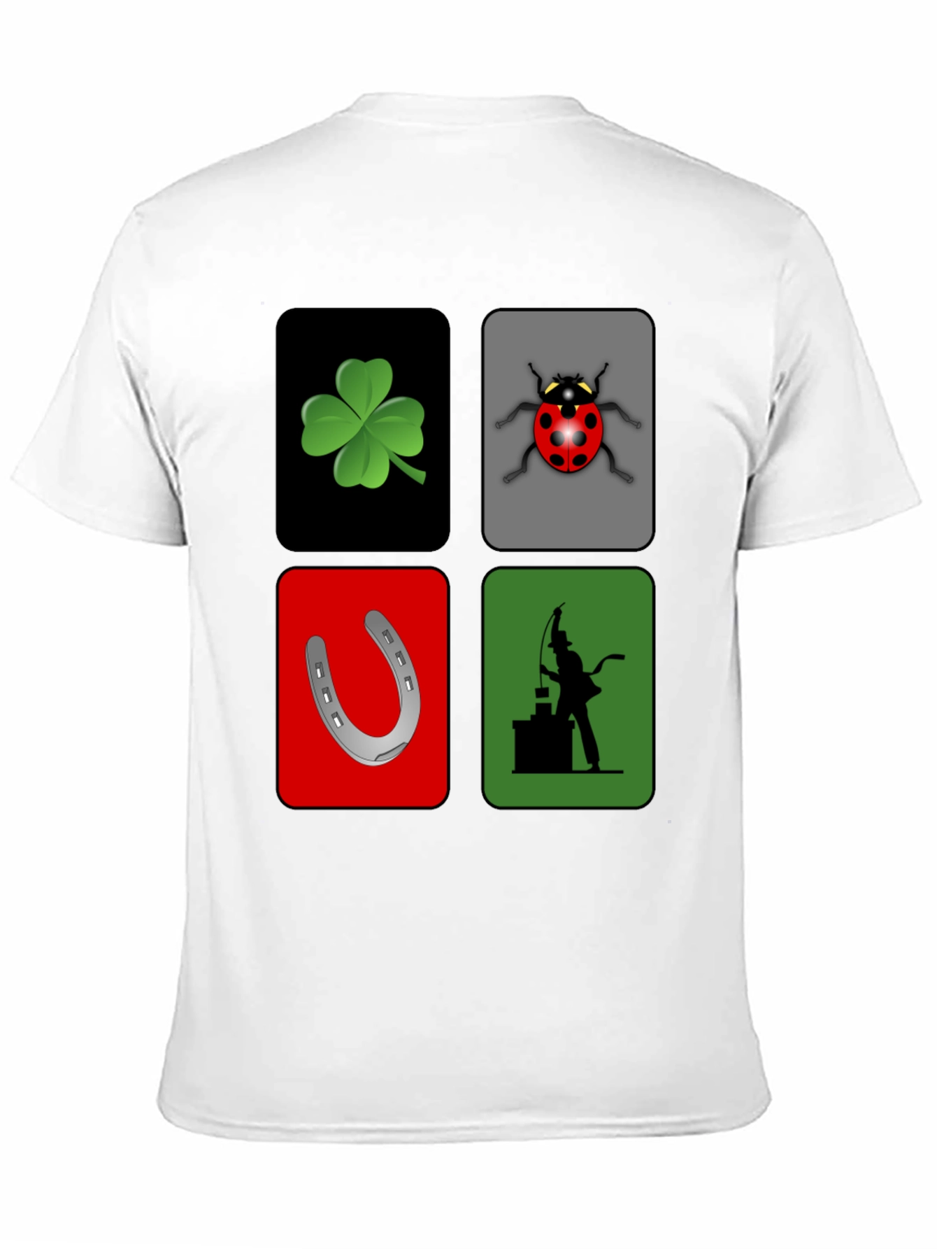 Lucky Charm Graphic T-Shirt - Clover Ladybug Horseshoe