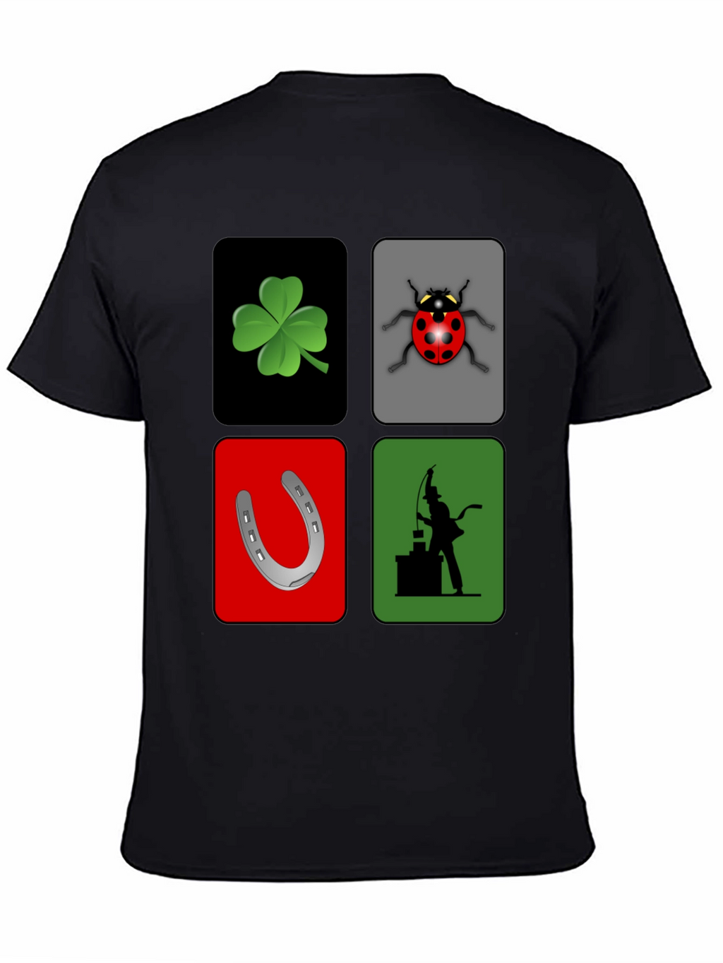 Lucky Charm Graphic T-Shirt - Clover Ladybug Horseshoe