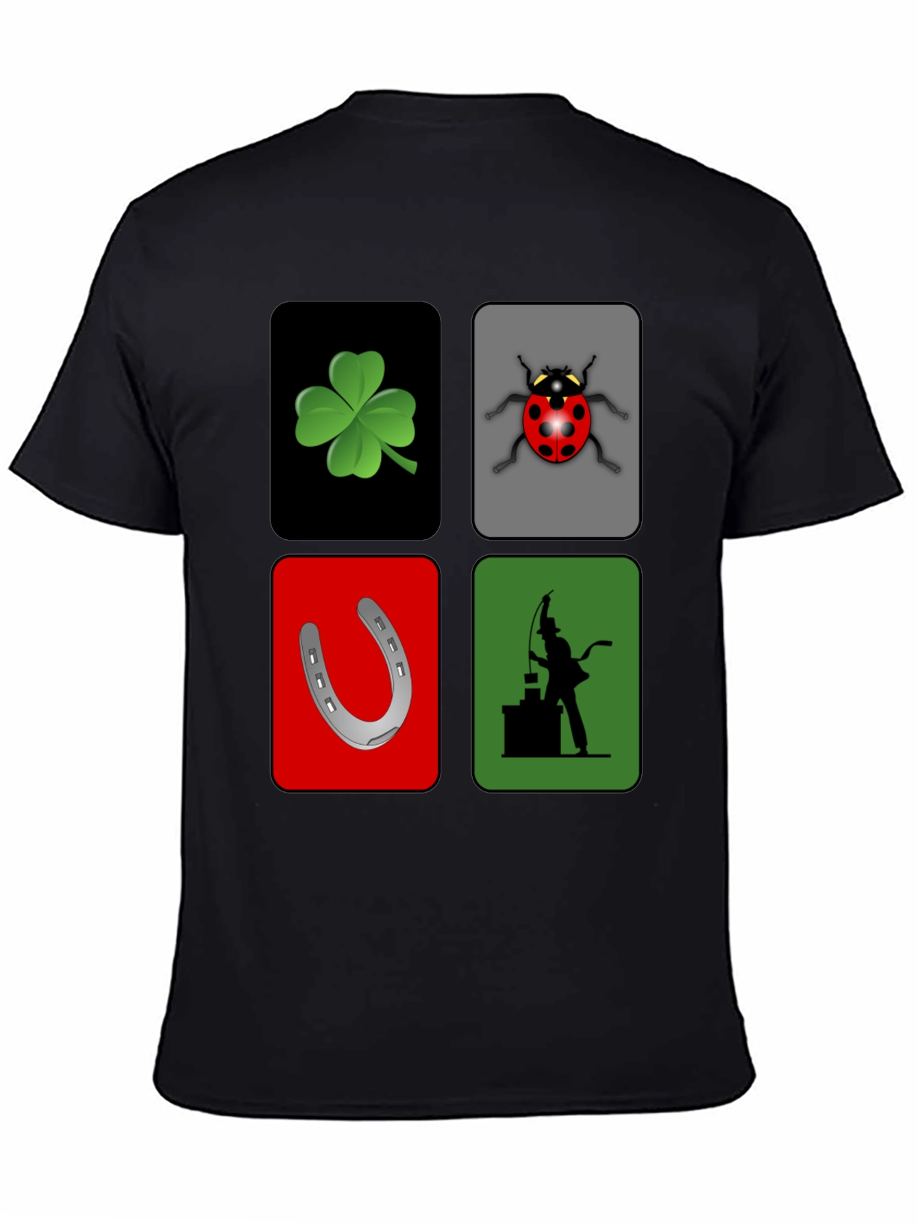 Lucky Charm Graphic T-Shirt - Clover Ladybug Horseshoe
