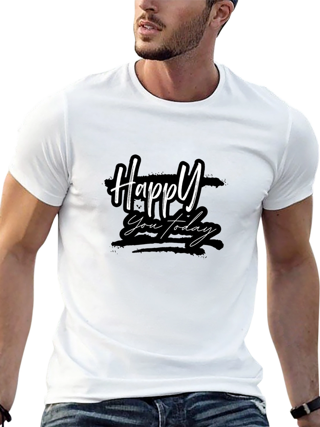 Happy You Today Black Graphic Tee