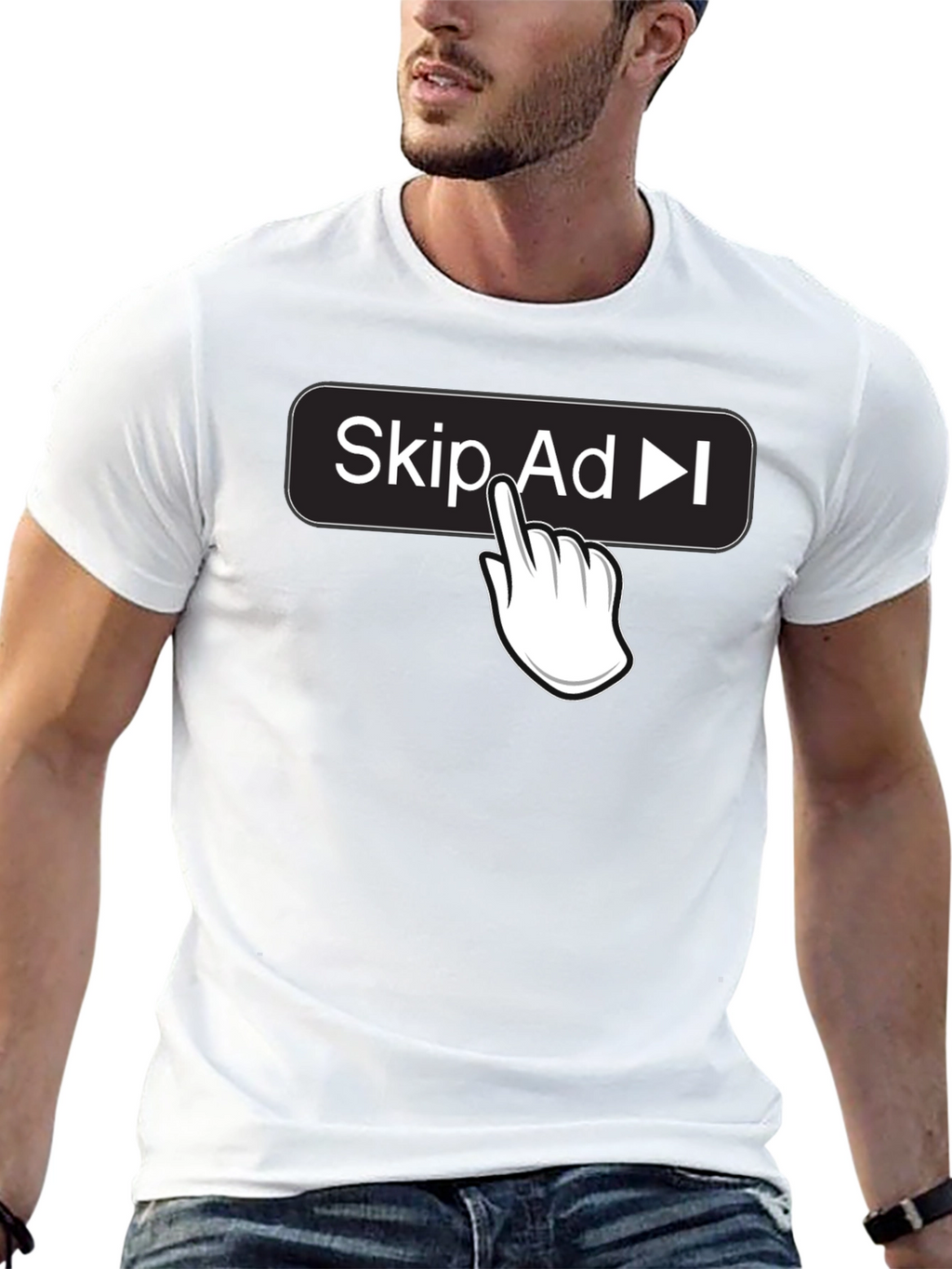 Skip Ad Funny Humor Novelty T-Shirt