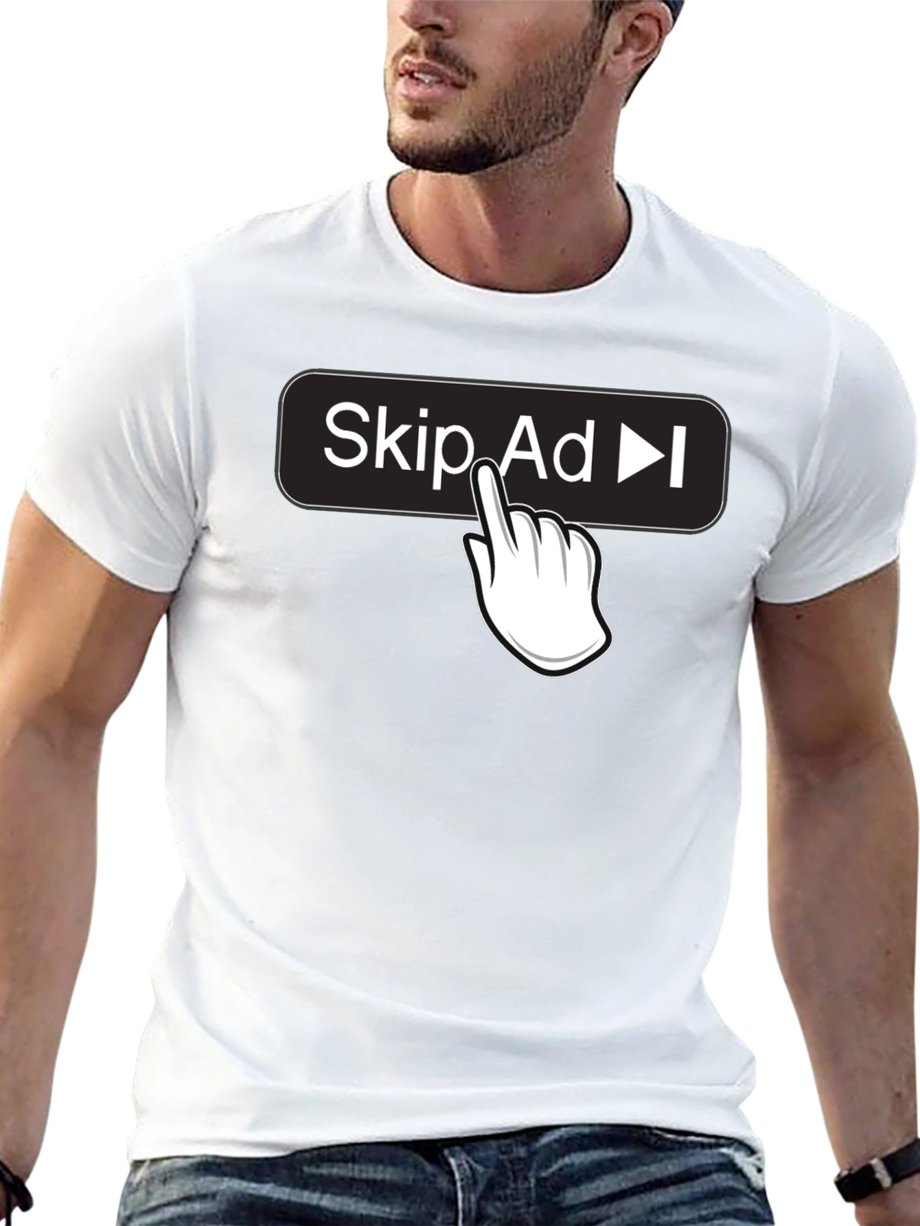 Skip Ad Funny Humor Novelty T-Shirt