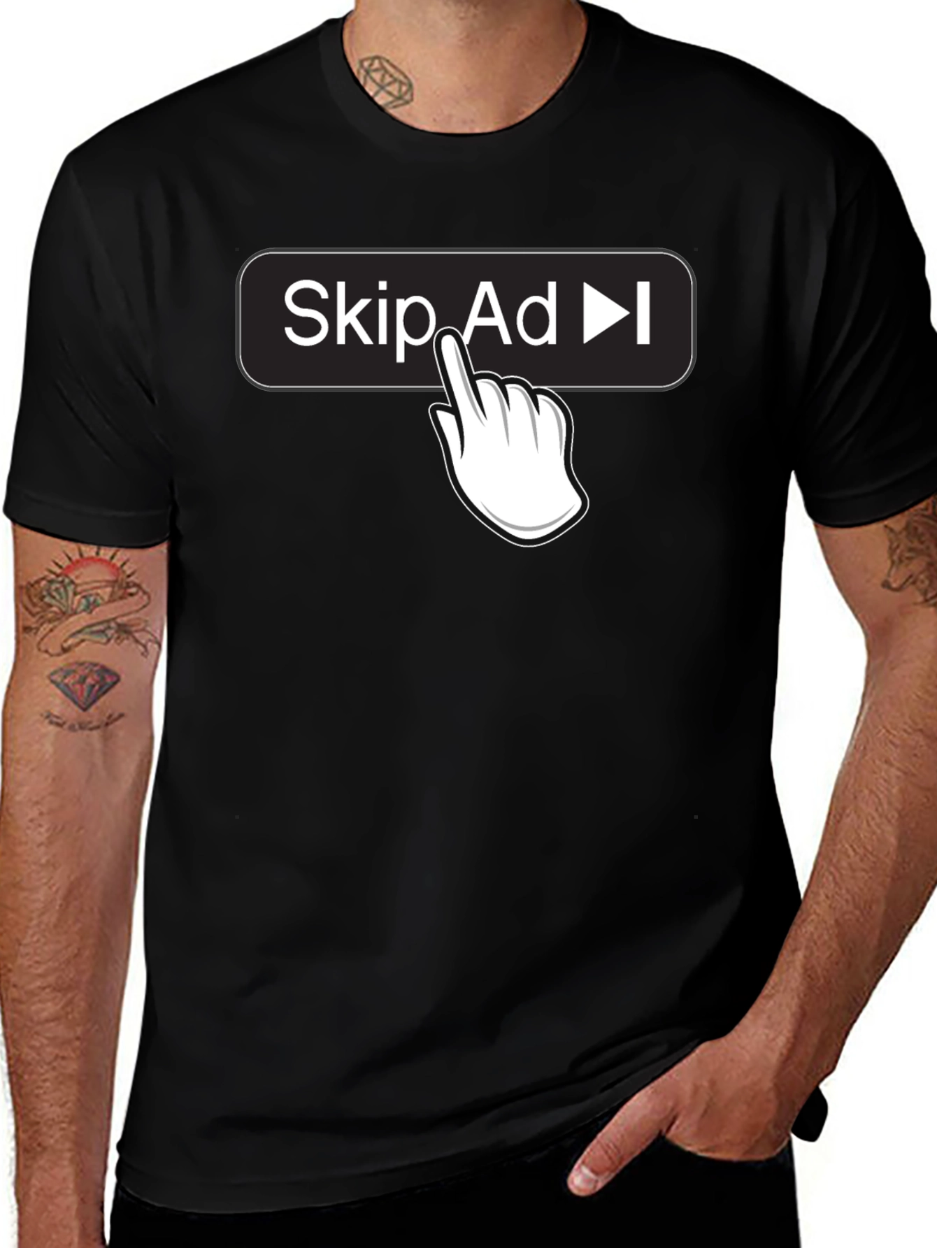 Skip Ad Funny Humor Novelty T-Shirt