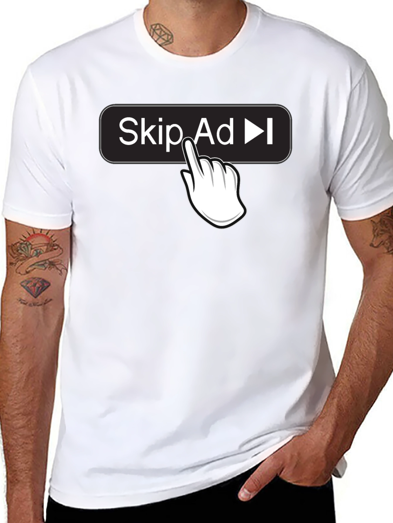 Skip Ad Funny Humor Novelty T-Shirt