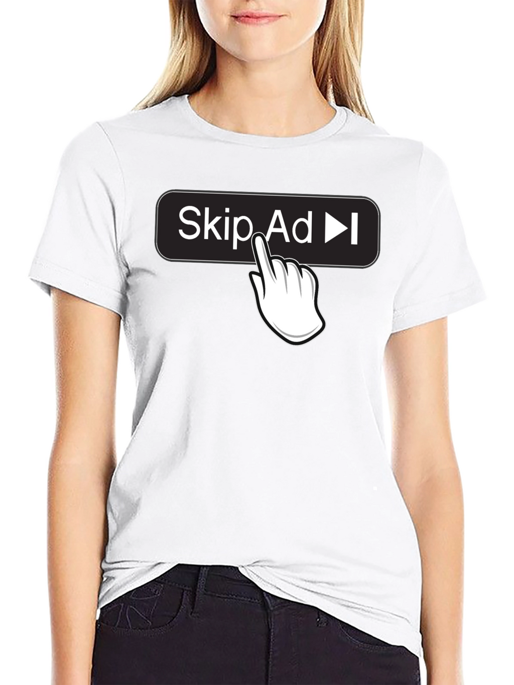 Skip Ad Funny Humor Novelty T-Shirt