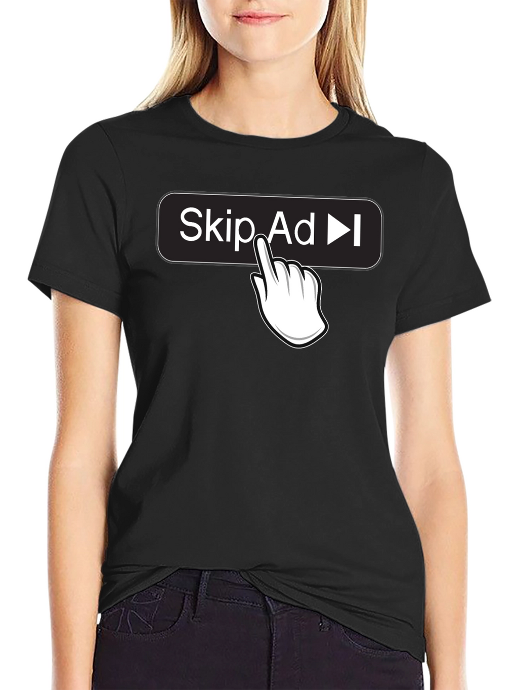 Skip Ad Funny Humor Novelty T-Shirt