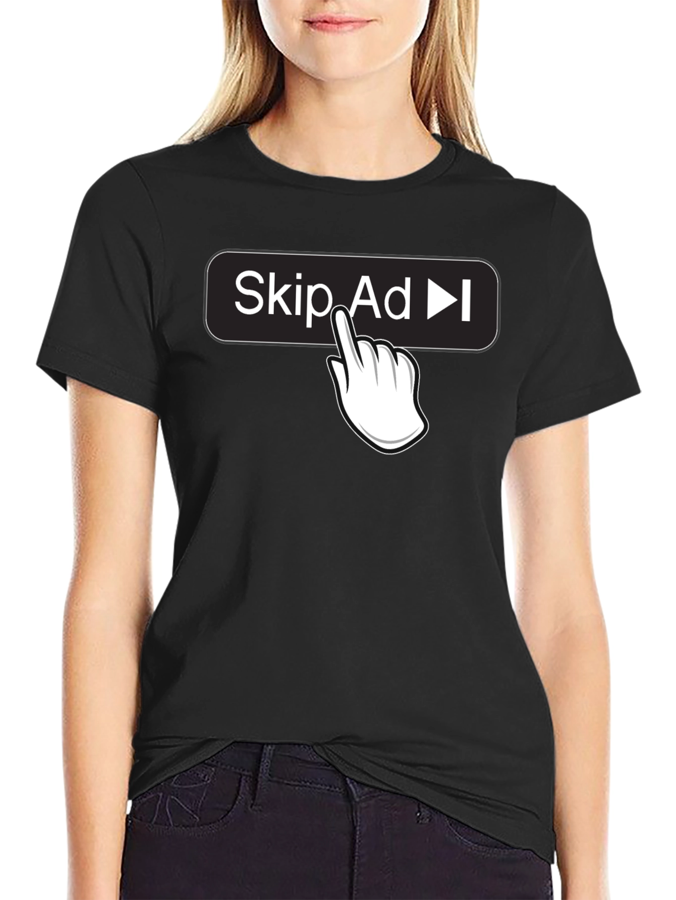 Skip Ad Funny Humor Novelty T-Shirt