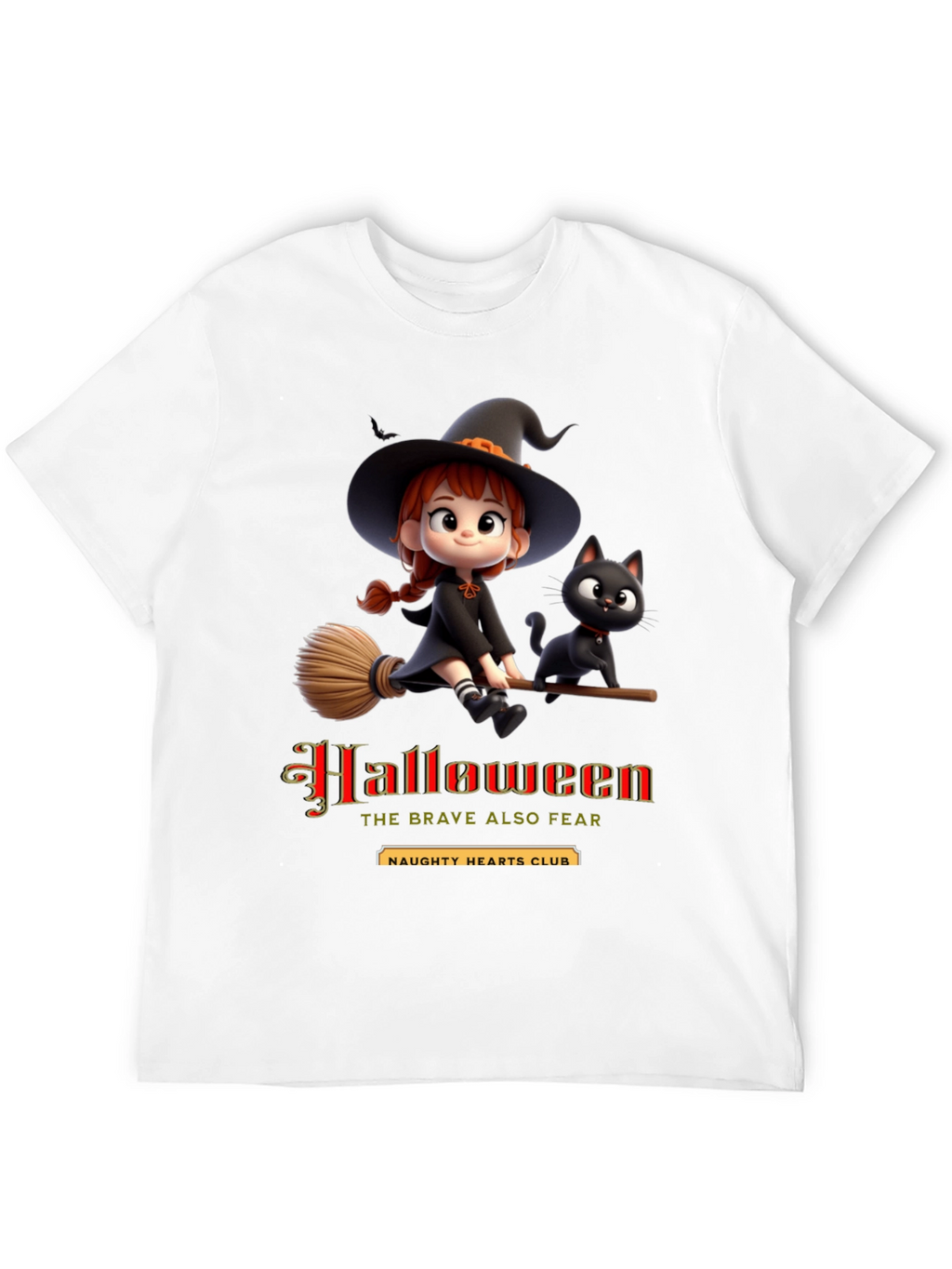 Halloween Witch & Cat Graphic Tee