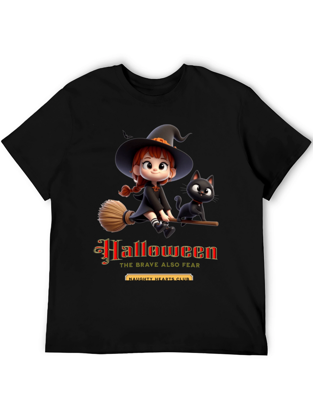 Halloween Witch & Cat Graphic Tee