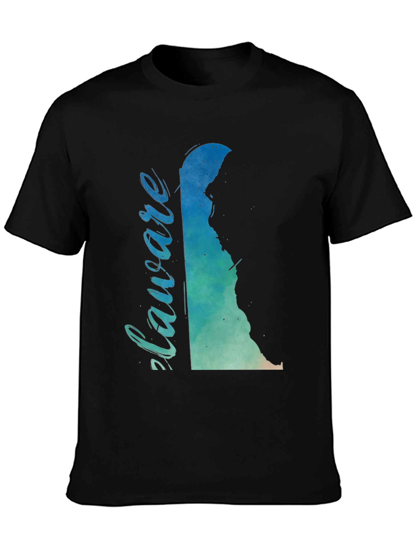 Delaware State Map Watercolor Graphic T-Shirt