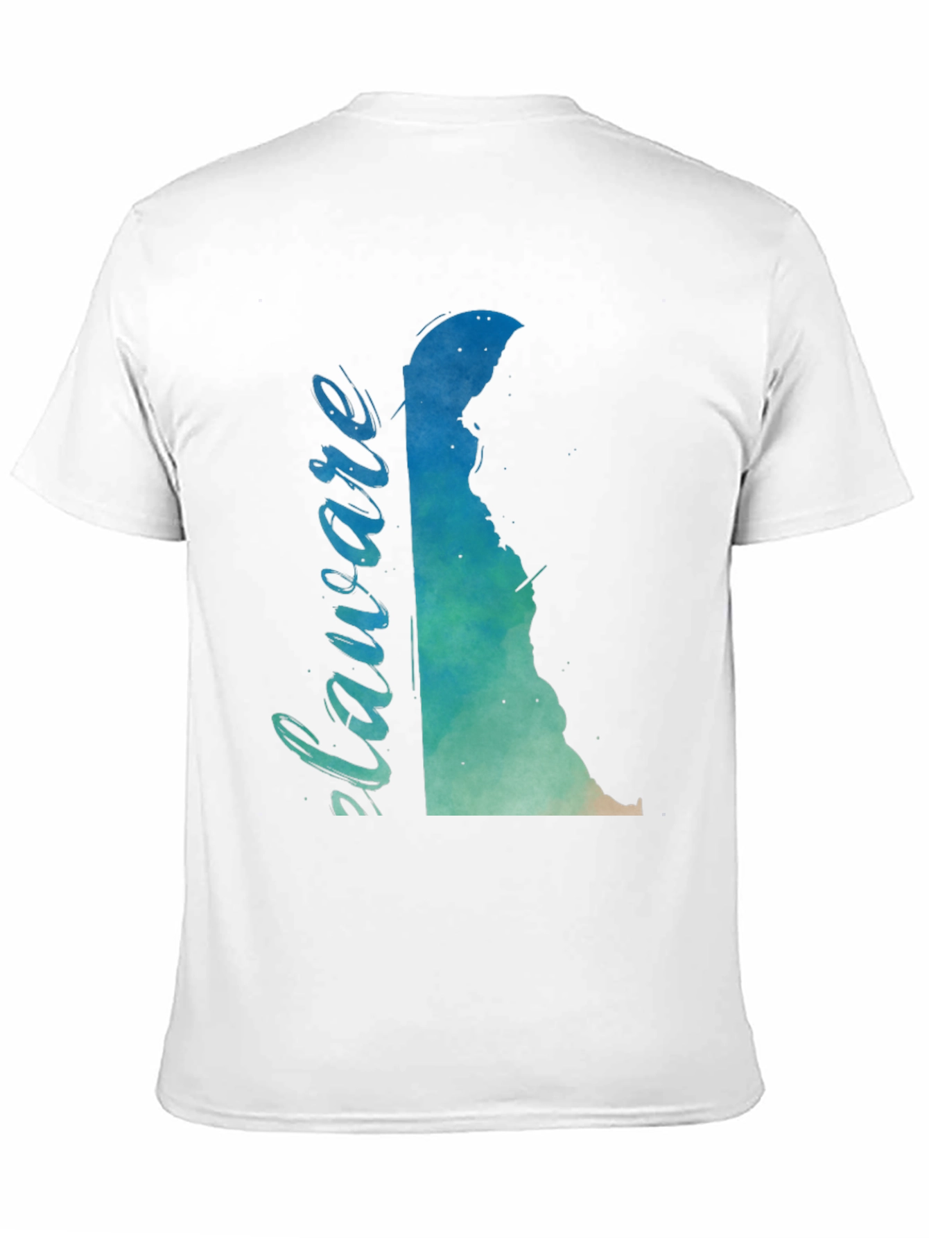 Delaware State Map Watercolor Graphic T-Shirt