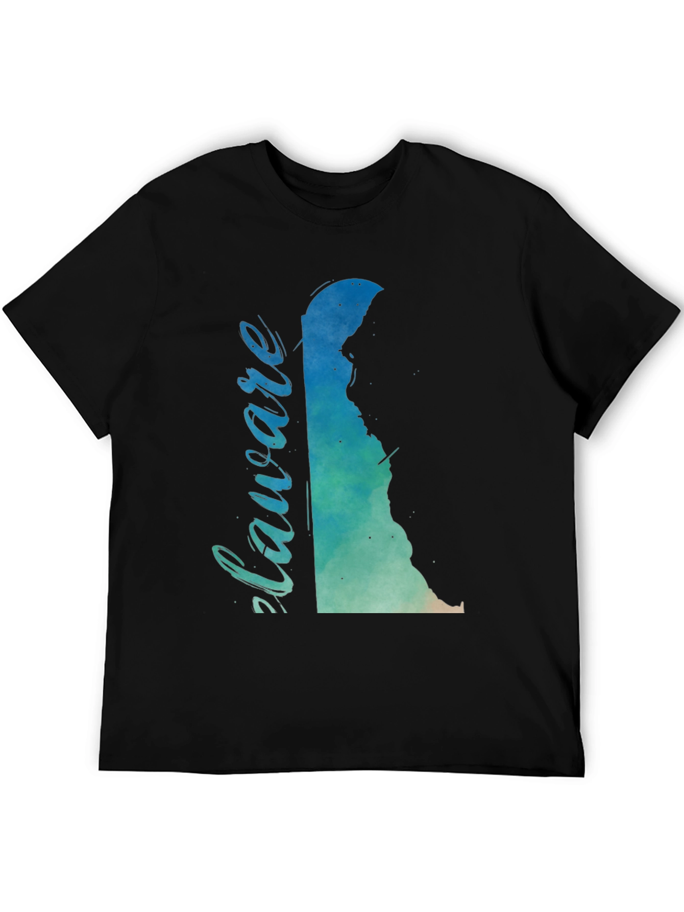 Delaware State Map Watercolor Graphic T-Shirt