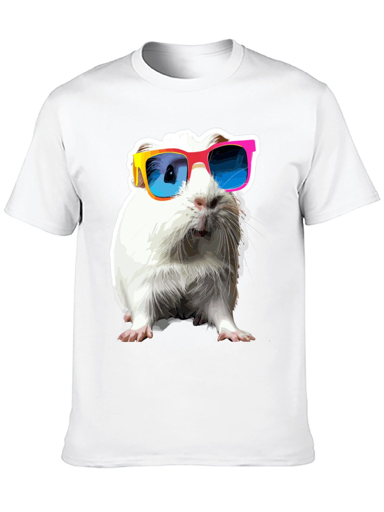 Cool Guinea Pig Graphic Tee - Black Cotton T-Shirt