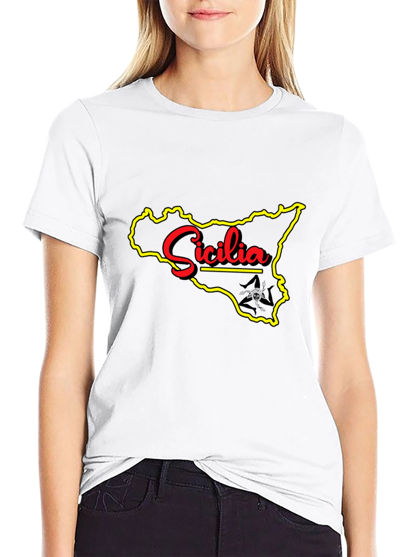 Sicilia Map T-Shirt - Italy Travel Souvenir Graphic Tee