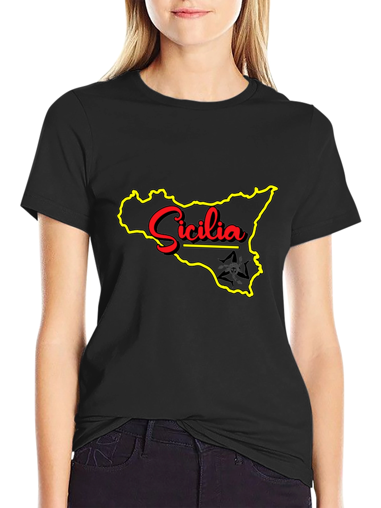 Sicilia Map T-Shirt - Italy Travel Souvenir Graphic Tee