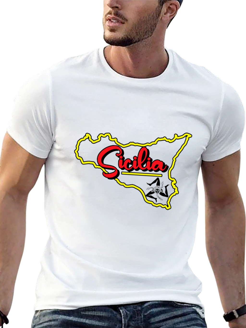 Sicilia Map T-Shirt - Italy Travel Souvenir Graphic Tee