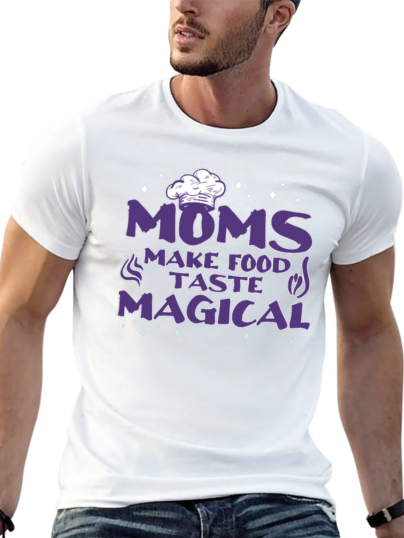 Moms Make Food Taste Magical Black T-Shirt