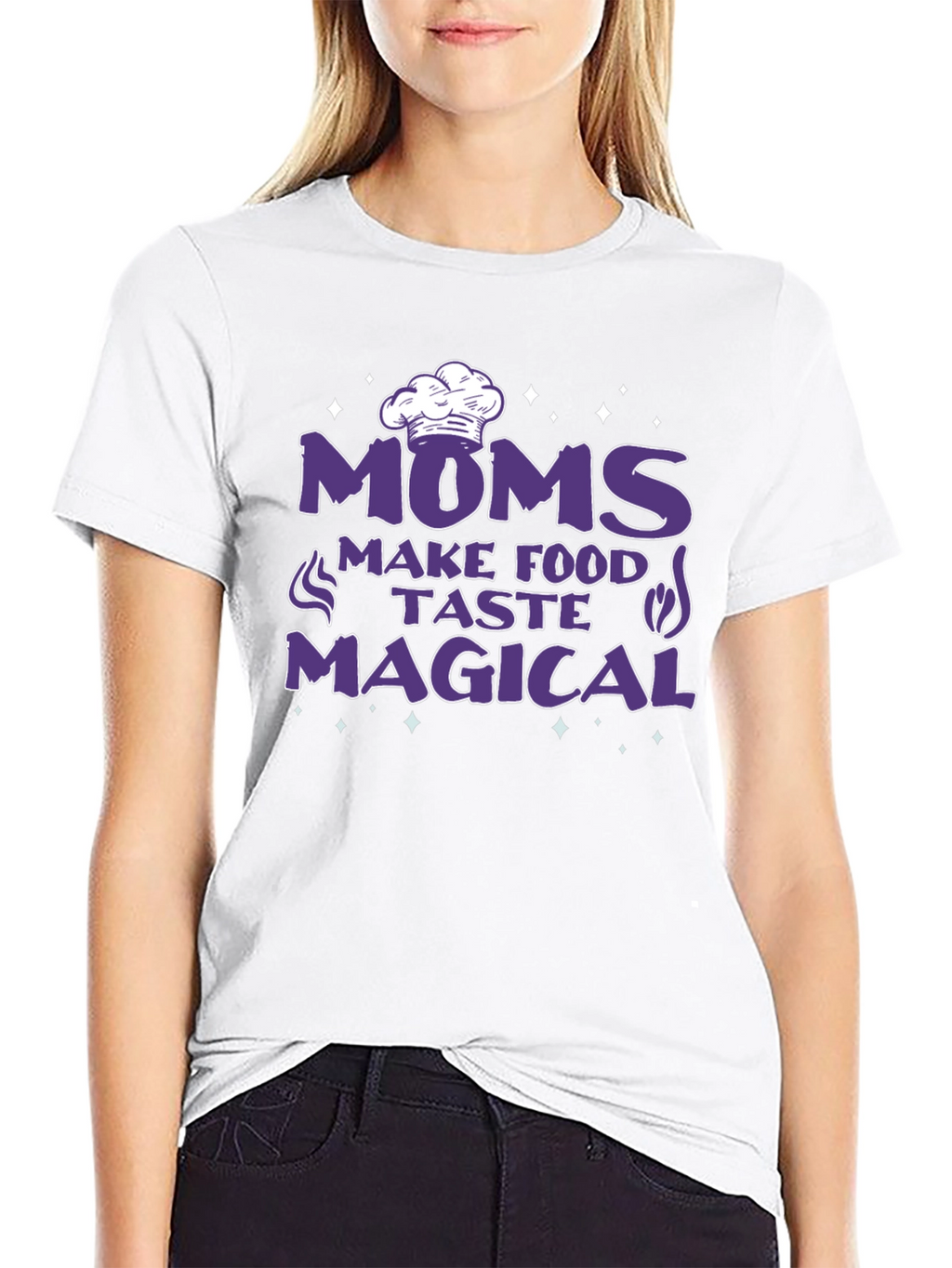 Moms Make Food Taste Magical Black T-Shirt