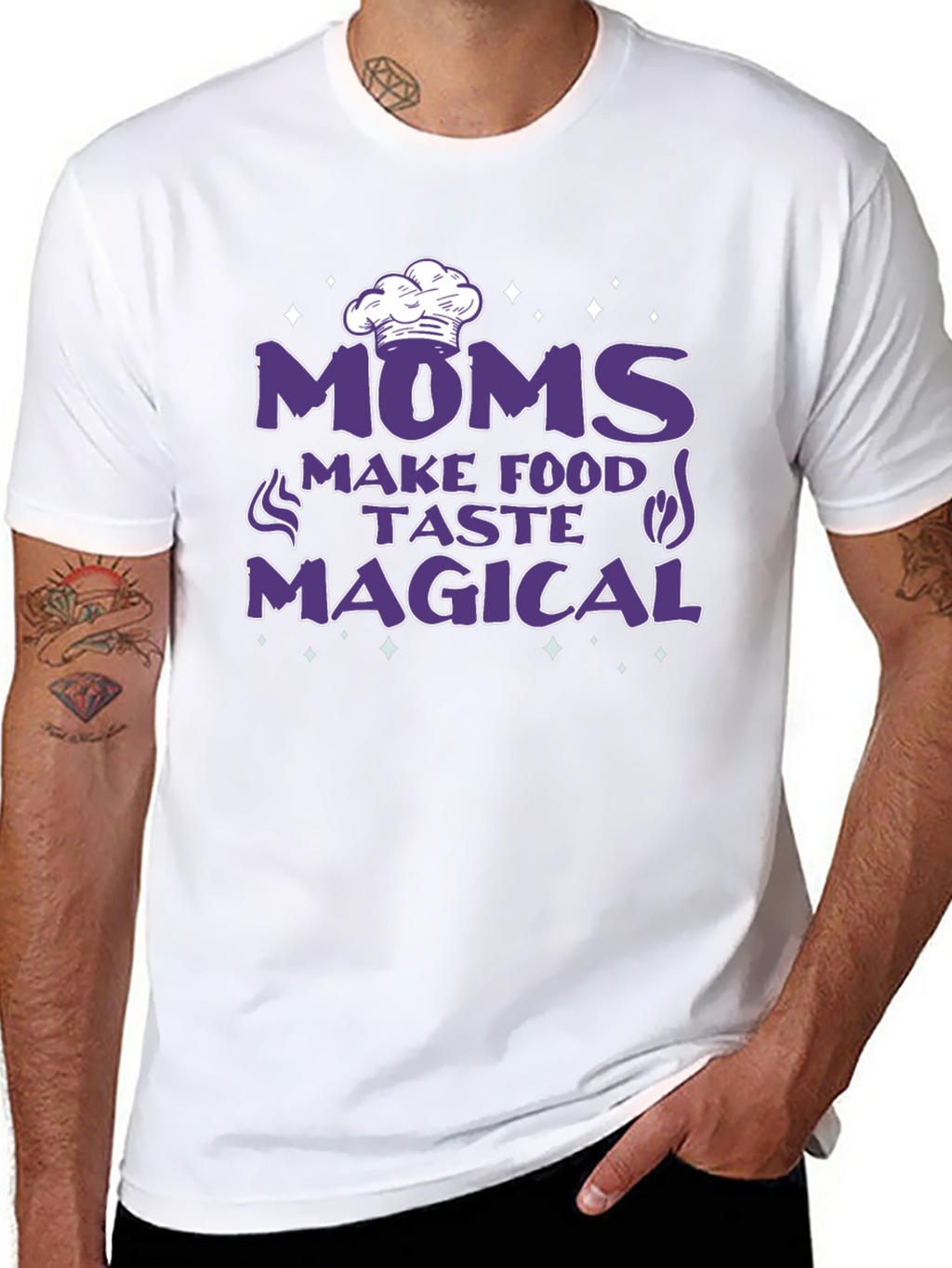 Moms Make Food Taste Magical Black T-Shirt