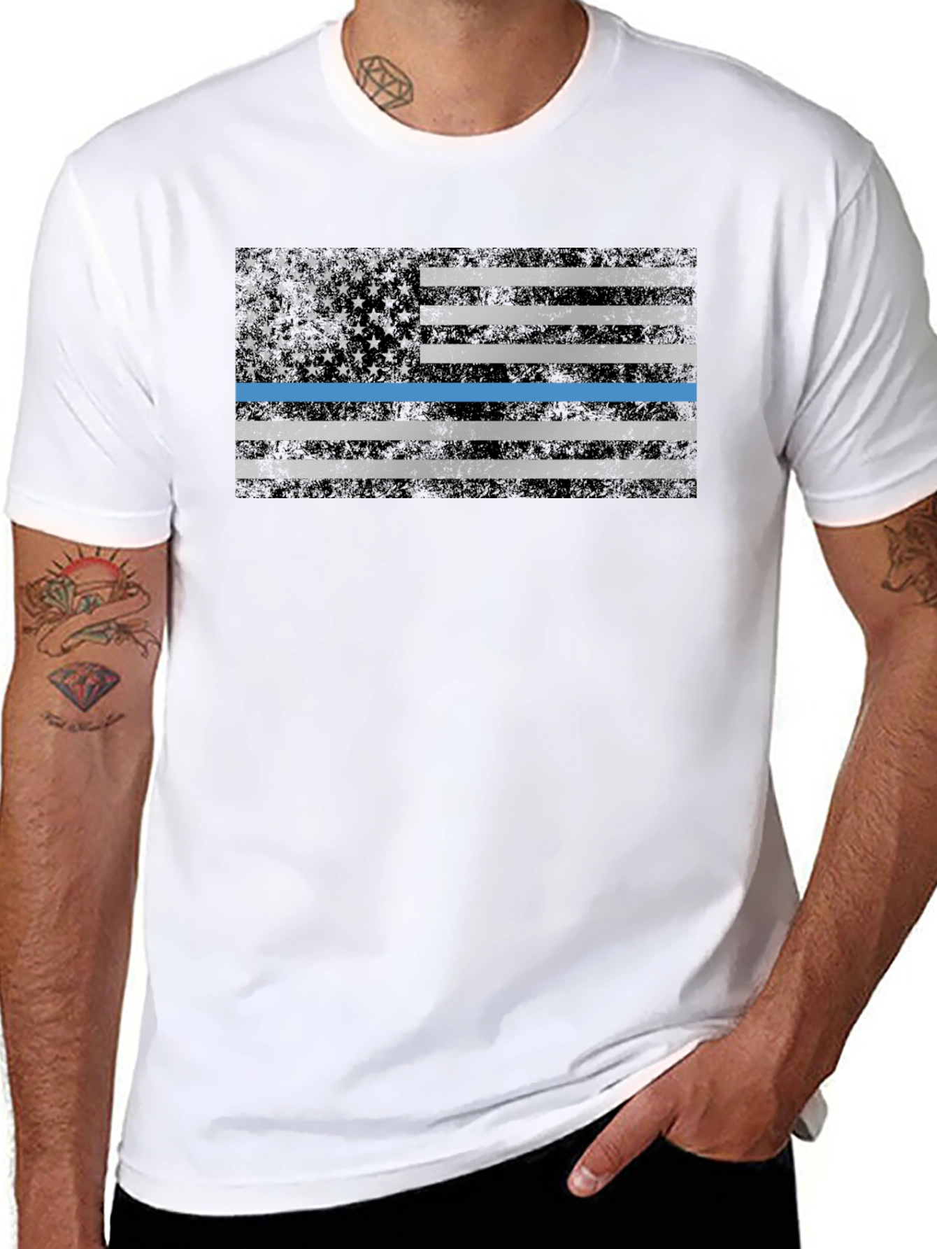 Thin Blue Line Flag T-Shirt
