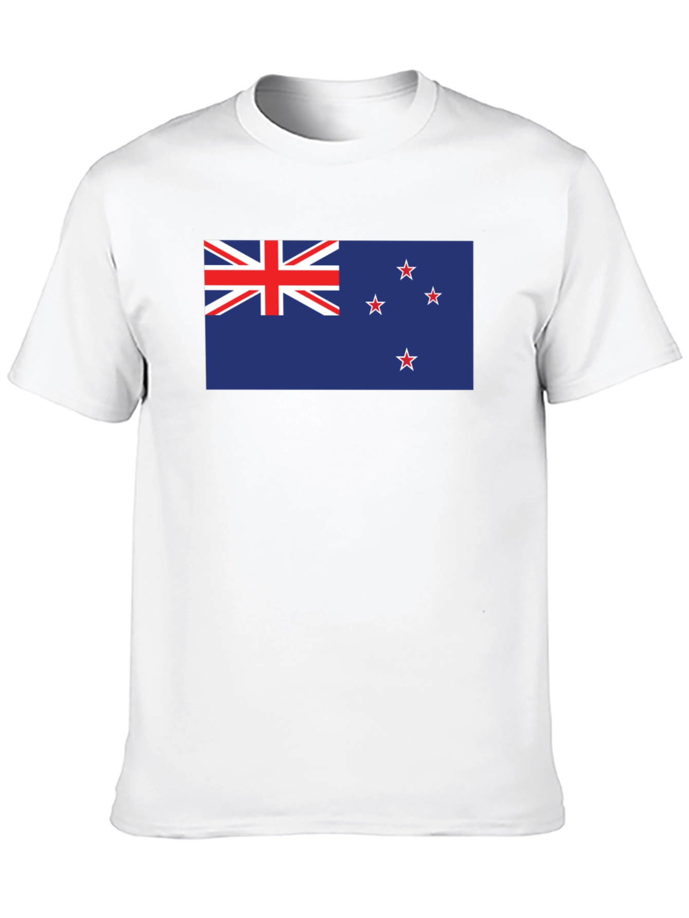 New Zealand Flag Graphic Tee - Black Cotton T-Shirt