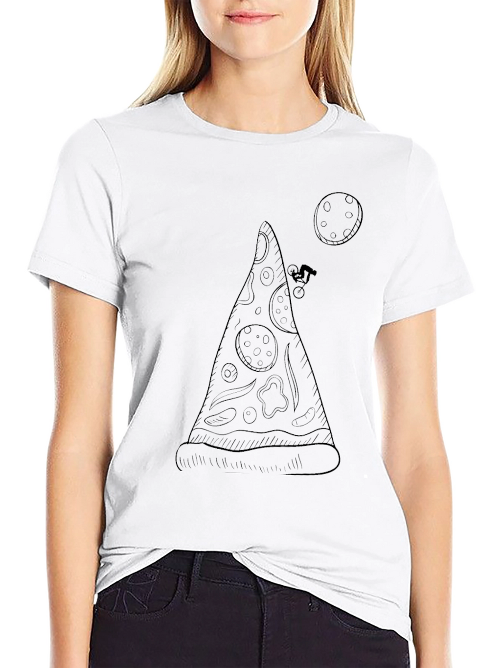 Pizza Slice T-Shirt - Mountain Bike Design
