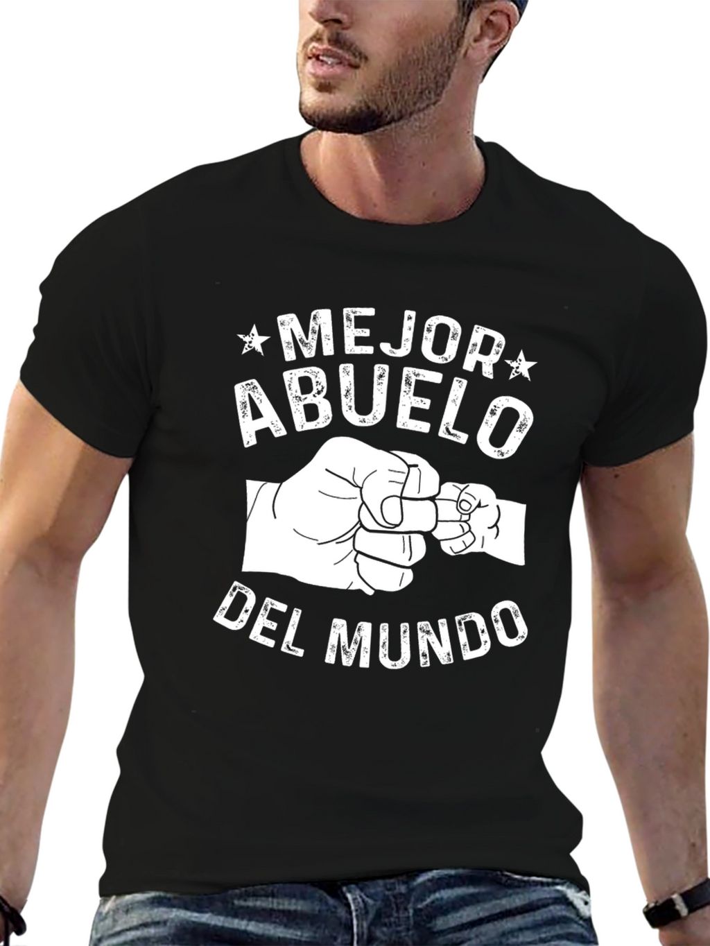 Mejor Abuelo Del Mundo Black T-Shirt